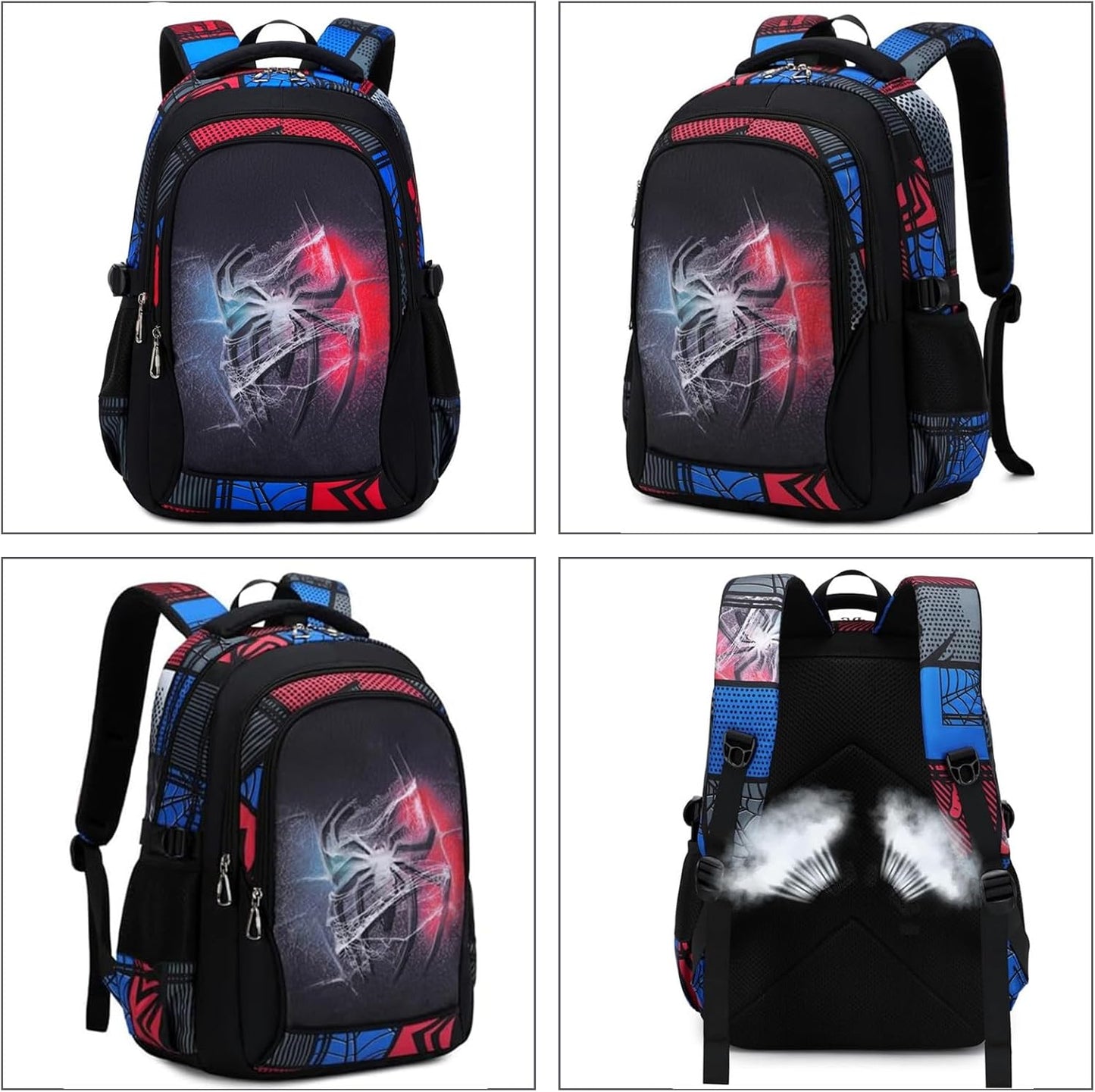 Camo Backpack for Kids, Lightweight Camo Backpack Elementary Middle School Backpack Water Repellent Bookbag (Black 2 in 1)