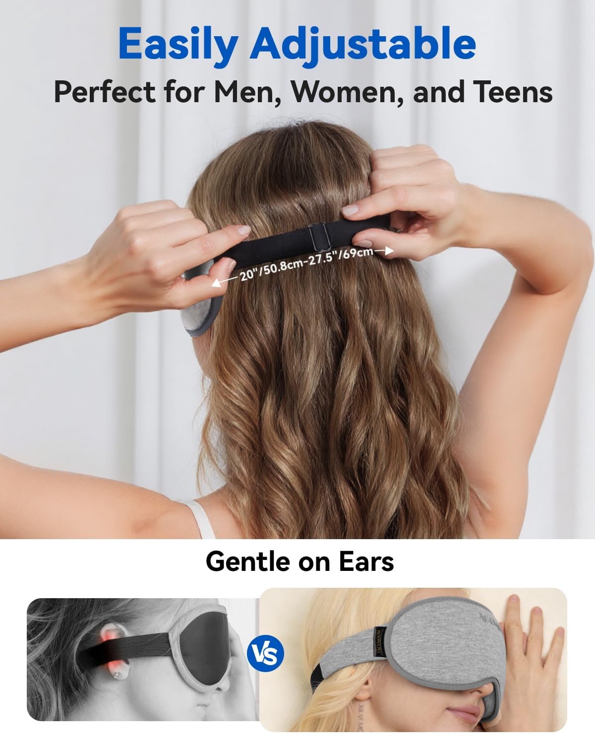 FACEMOON 3D Blackout Weighted Eye Mask for Sleep, Airplane Travel Essential