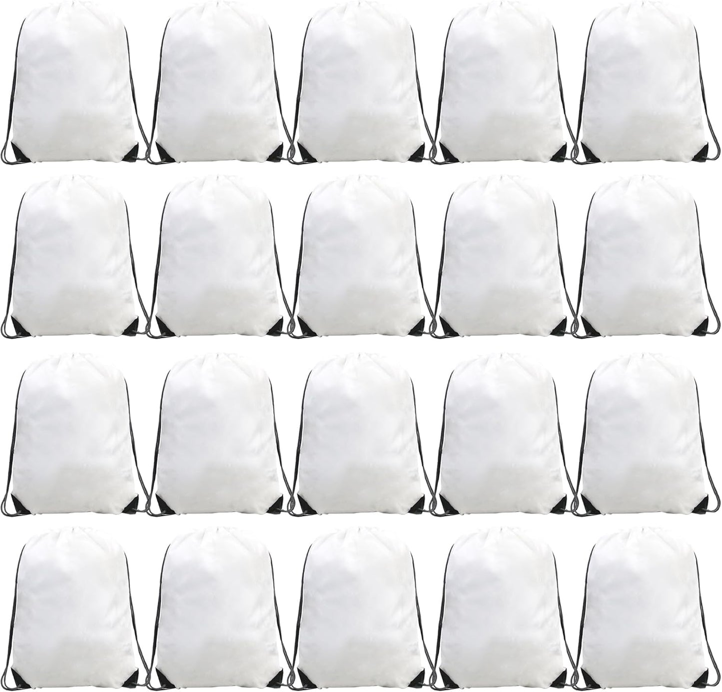 BeeGreen Drawstring Backpack Bags 20,30,50 Packs Reflective String Bags for Gym Sport Trip Cinch Sack DIY for Women Men