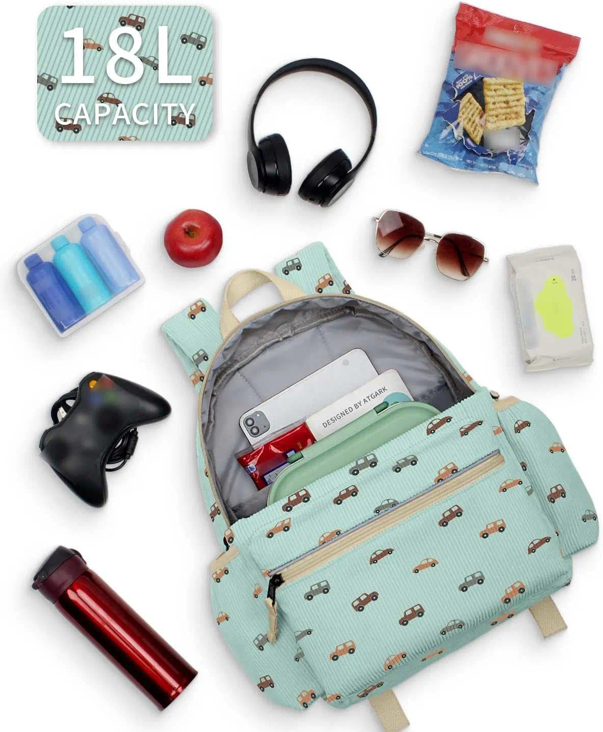 Corduroy Kids Backpack for Boys 6-10: Boys Backpacks for Elementary Kindergarten 15” H Fit Folder