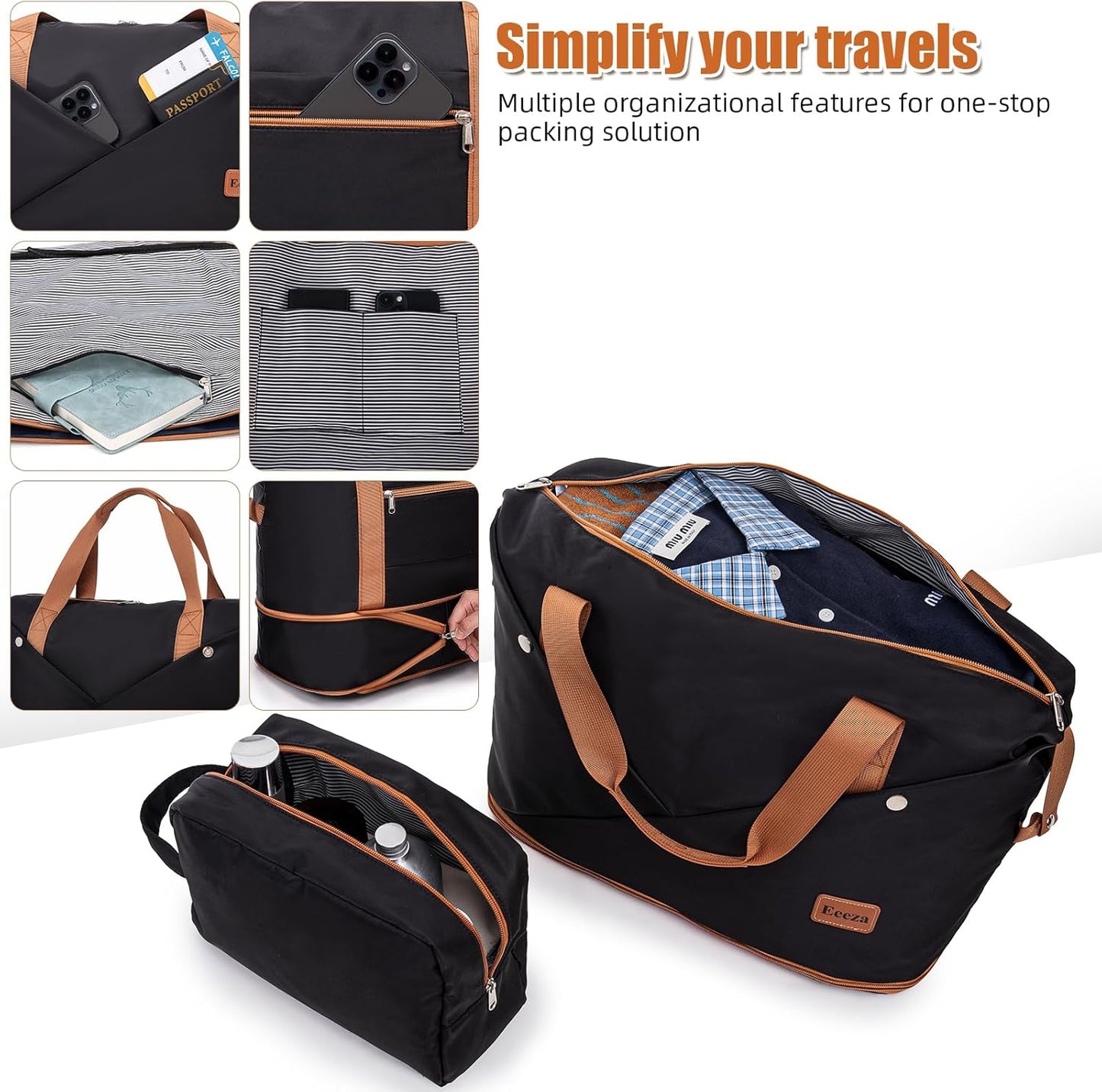 Luggage Sets 5 Piece Suitcases with Wheels,ABS Hard Case Suitcases with Spinner Wheels,Durable Travel Luggage(Black, 5 Piece Set(20"/24"/28"))