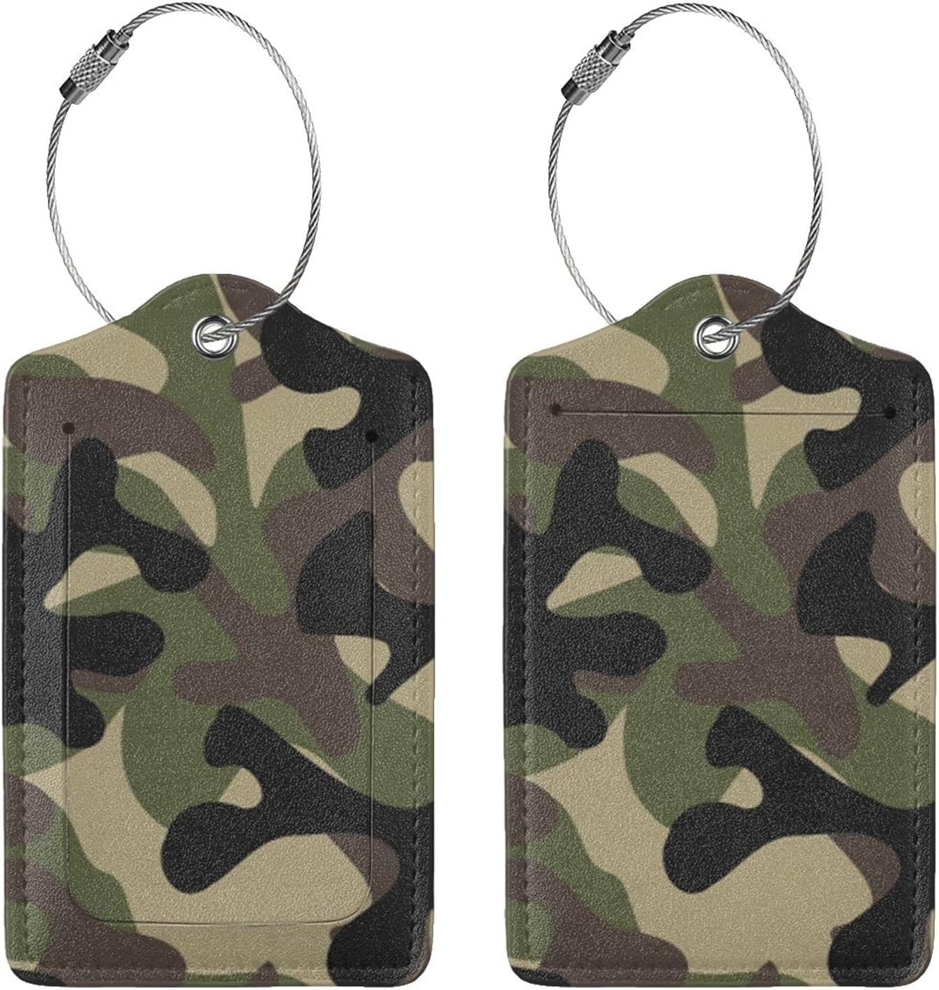 2 Pcs Camouflage Luggage Tag for Suitcases, Funny Camo Tags, Cruise Ship Essential Travel Gift for Men Women Couples, Army Military Birthday Party Decorations, Christmas Unique Ideas Gift