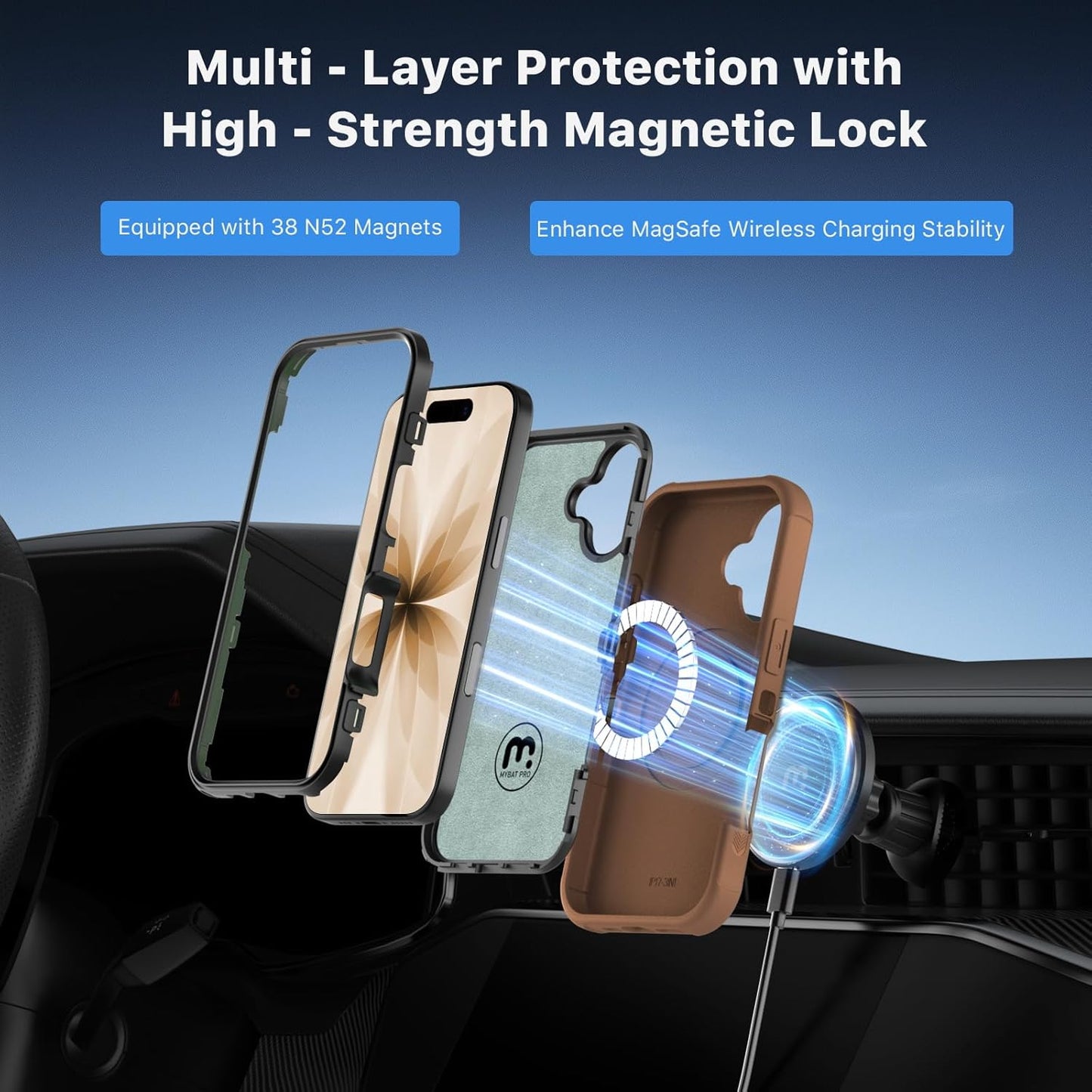 M MYBAT PRO for iPhone 17 Case,Maverick Series Magnetic Phone Case for iPhone 17 Rogue Edition,[Compatible with magsafe],Heavy Duty Protection Rugged Case,Anti-Drop,Shockproof Phone Cover