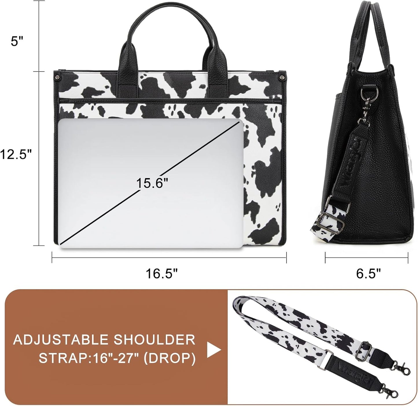 Wrangler Laptop Bag for Women 15.6 Inch Vintage Work Tote Bag for Business Briefcase Handbag with