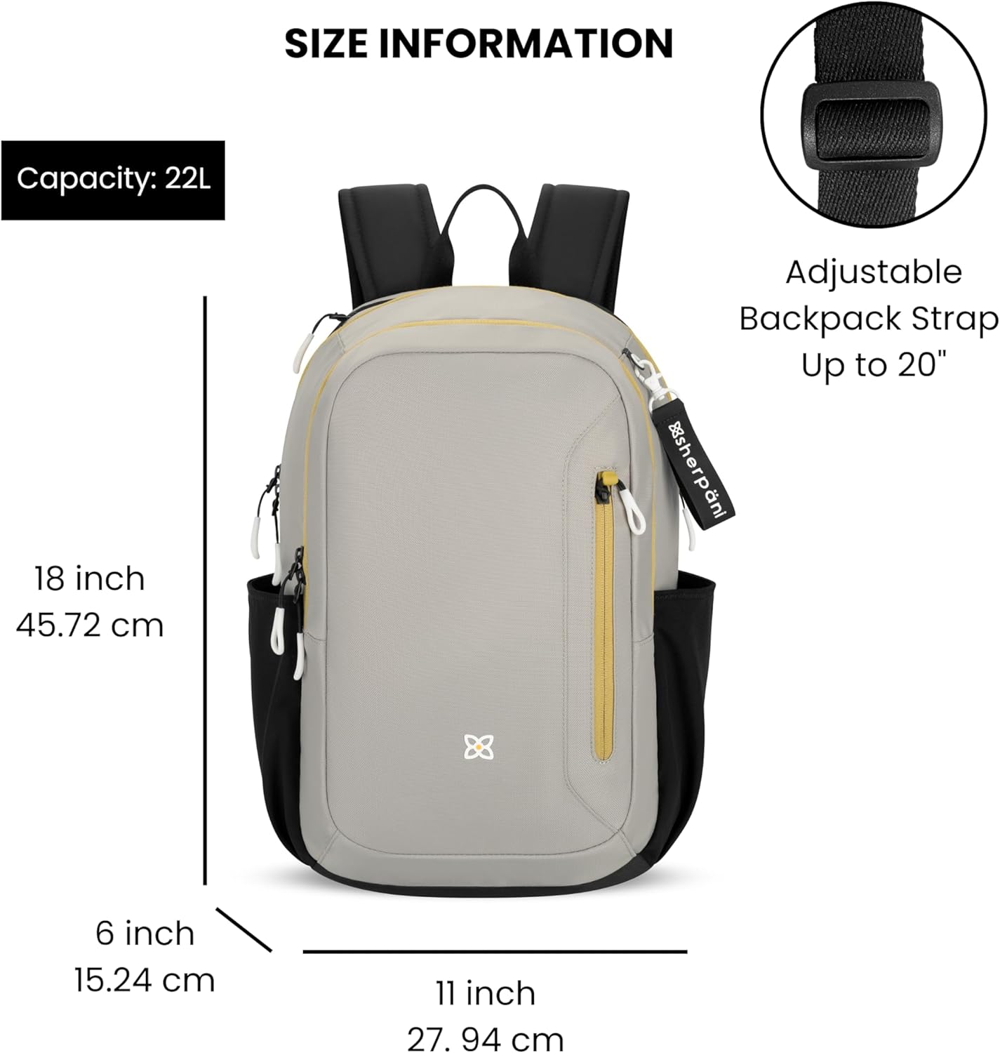 Sherpani Getaway, Casual Daypack Backpacks, Laptop Backpack, 22L Travel Backpack for Women, Travel Gift Bag, Fits 15'' Laptop, RFID Protection (Wasabi Stone)