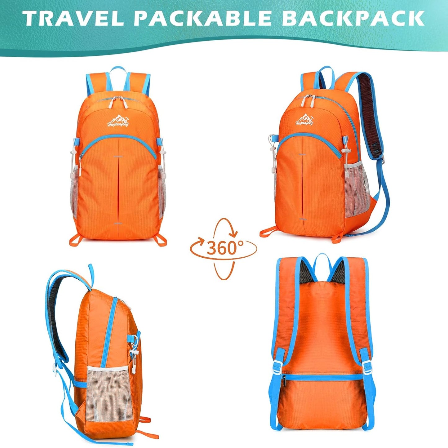 20L Small Hiking Backpack, Lightweight Foldable Daypack Water-resistant Travel Camping Packable Backpack