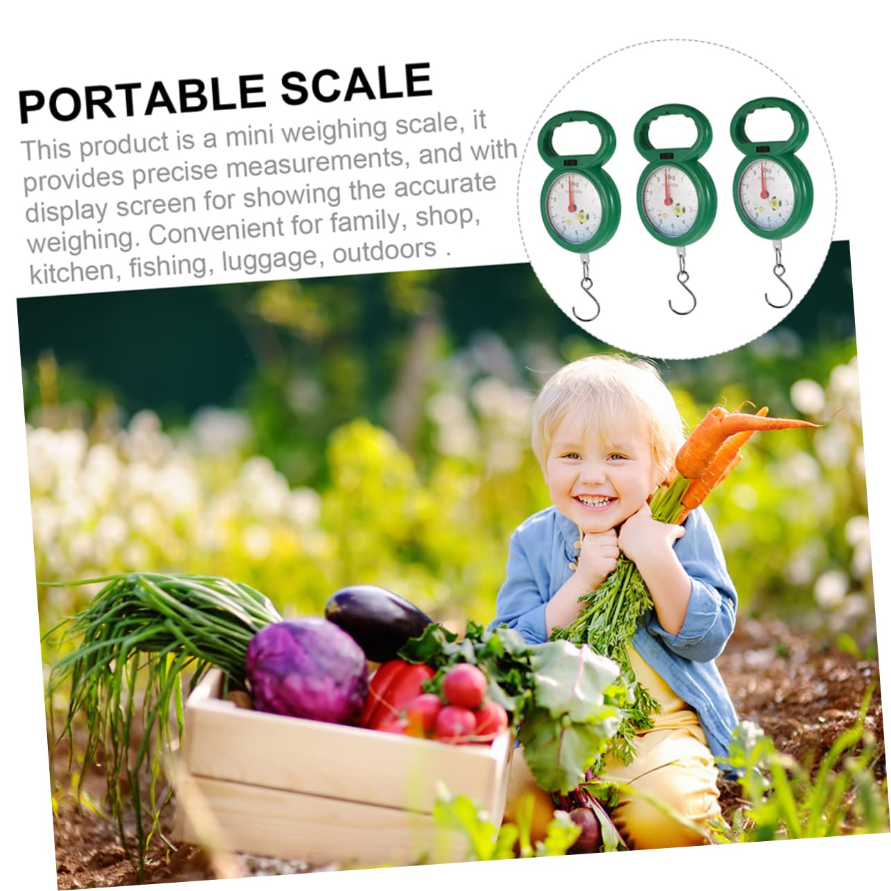 4pcs Hanging Scale Weight Scale for Luggage Baggage Hook Handheld Random Color