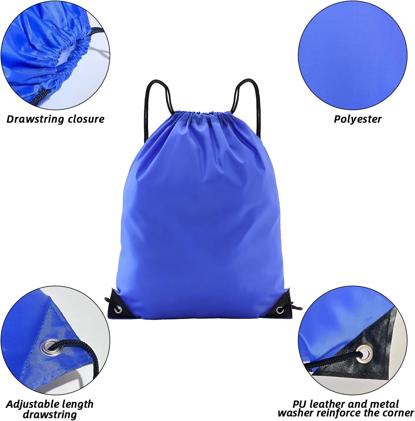 50 Pcs drawstring backpack,multi functional drawstring bag Bulk,Draw String Bags,Cinch Bag essential for gym travel, nunisex, loose and portable (50, Blue)