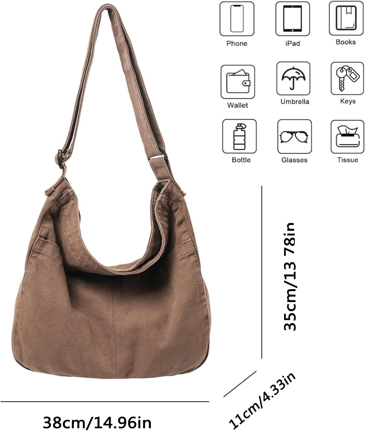 Canvas Messenger Bags for Women Crossbody Bag for School Hobo Men Cute Large Shoulder Lightweight