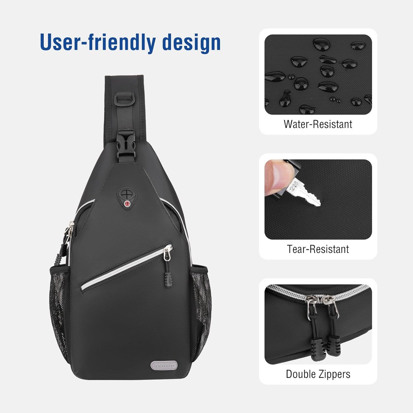 MOSISO Sling Backpack, Multipurpose Crossbody Shoulder Bag Travel Hiking Daypack