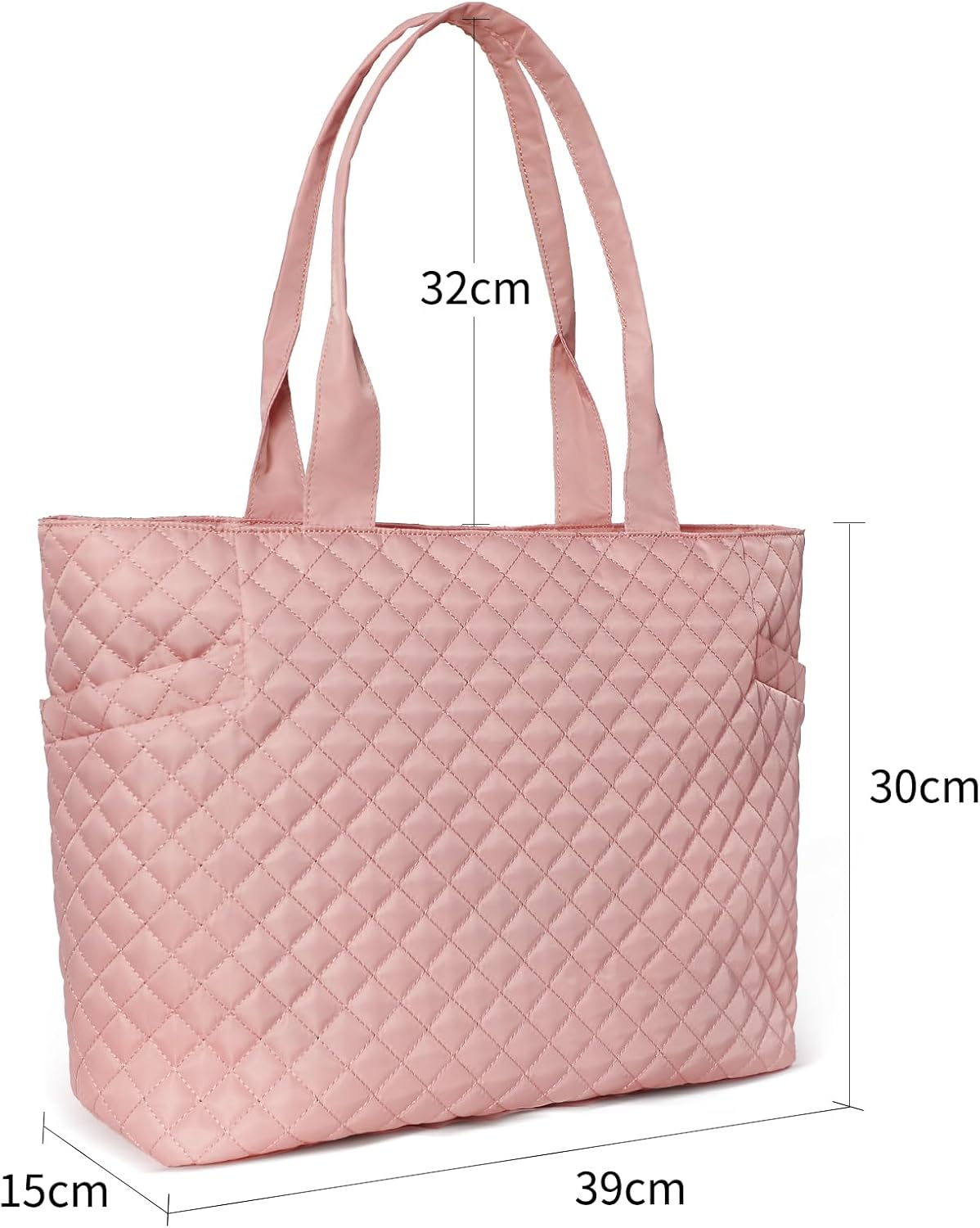 Tote Bag For Women, Lightweight Puffy Tote Bag with Compartments Quilted Shoulder Bag