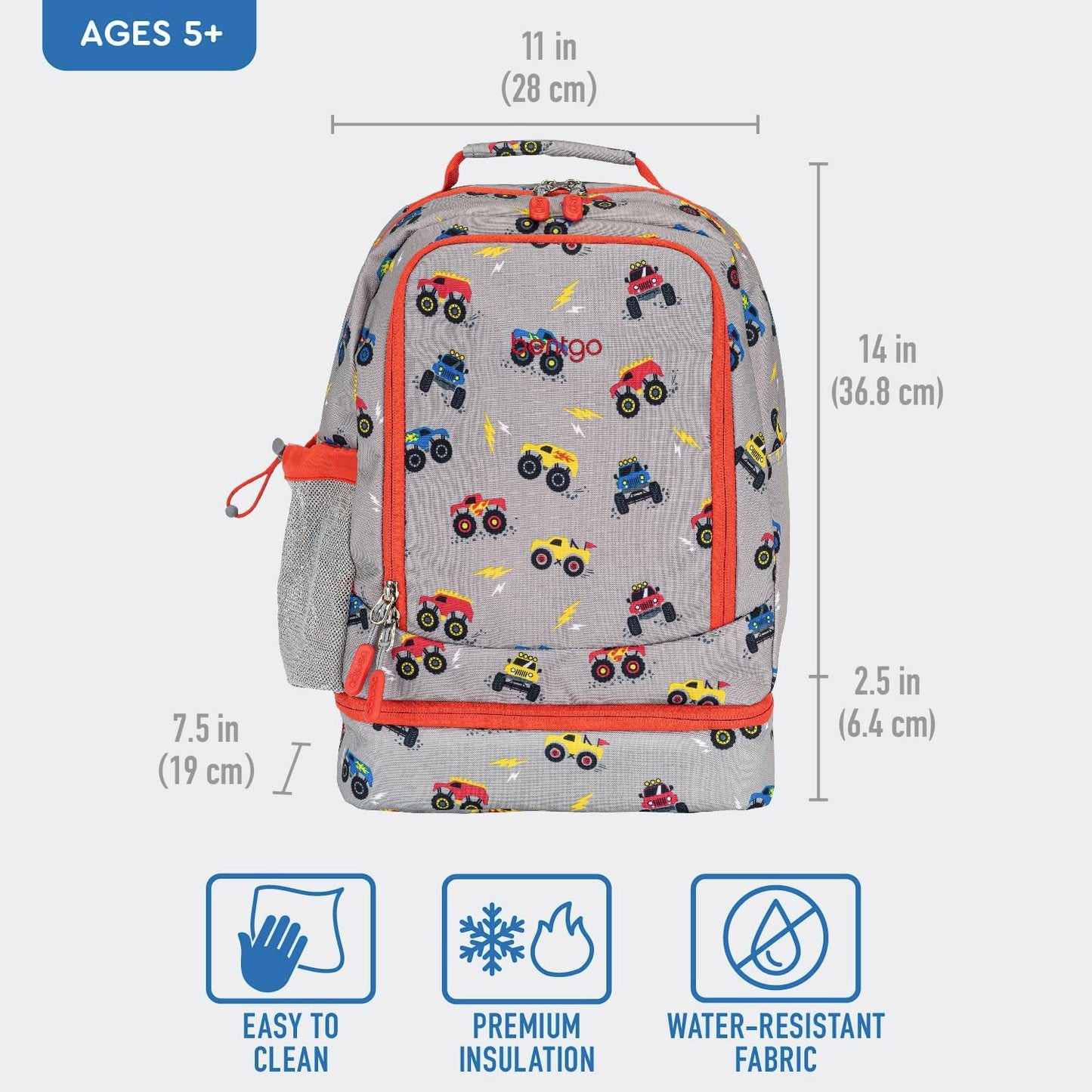 Bentgo Kids 2-in-1 Backpack & Insulated Lunch Bag - Durable 16” Backpack & Lunch Container in