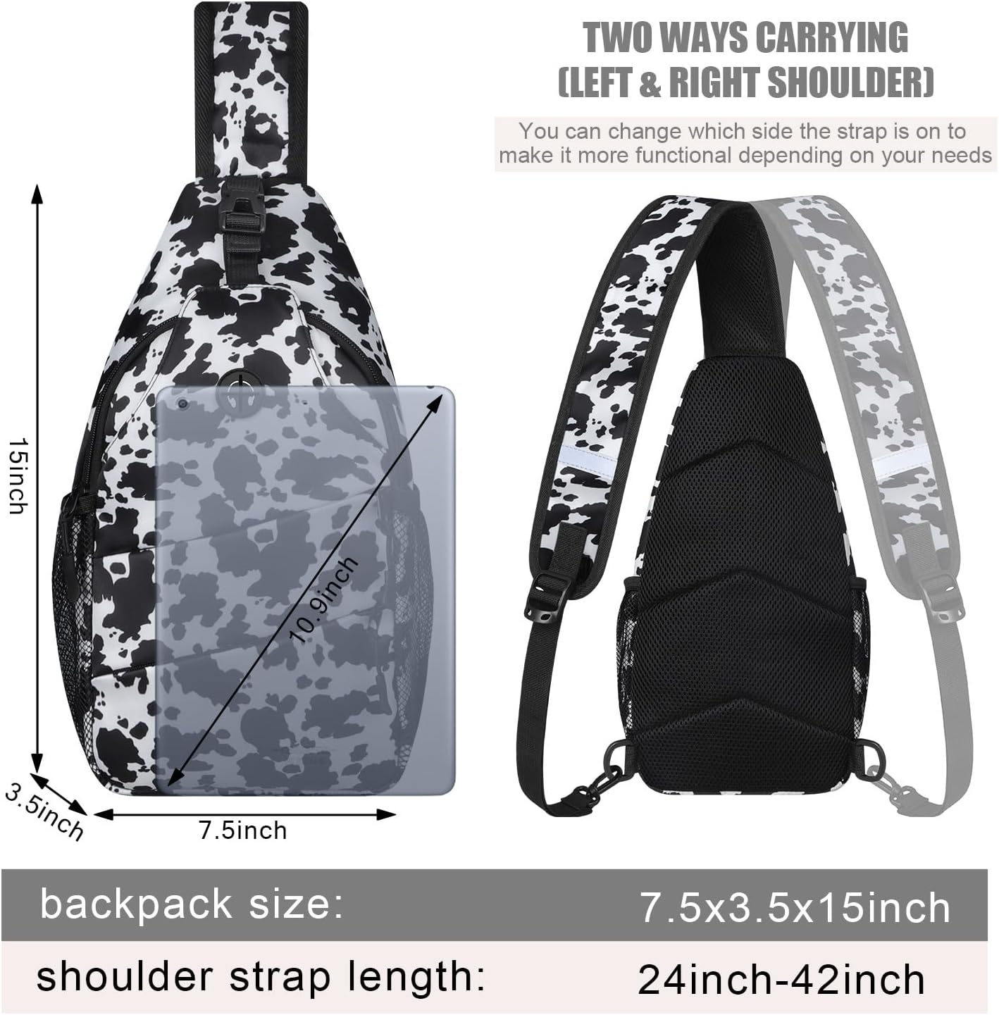 Crossbody Bags for Women Men Trendy Sling Bag Backpack Casual Chest Bag with Convertible Shoulder