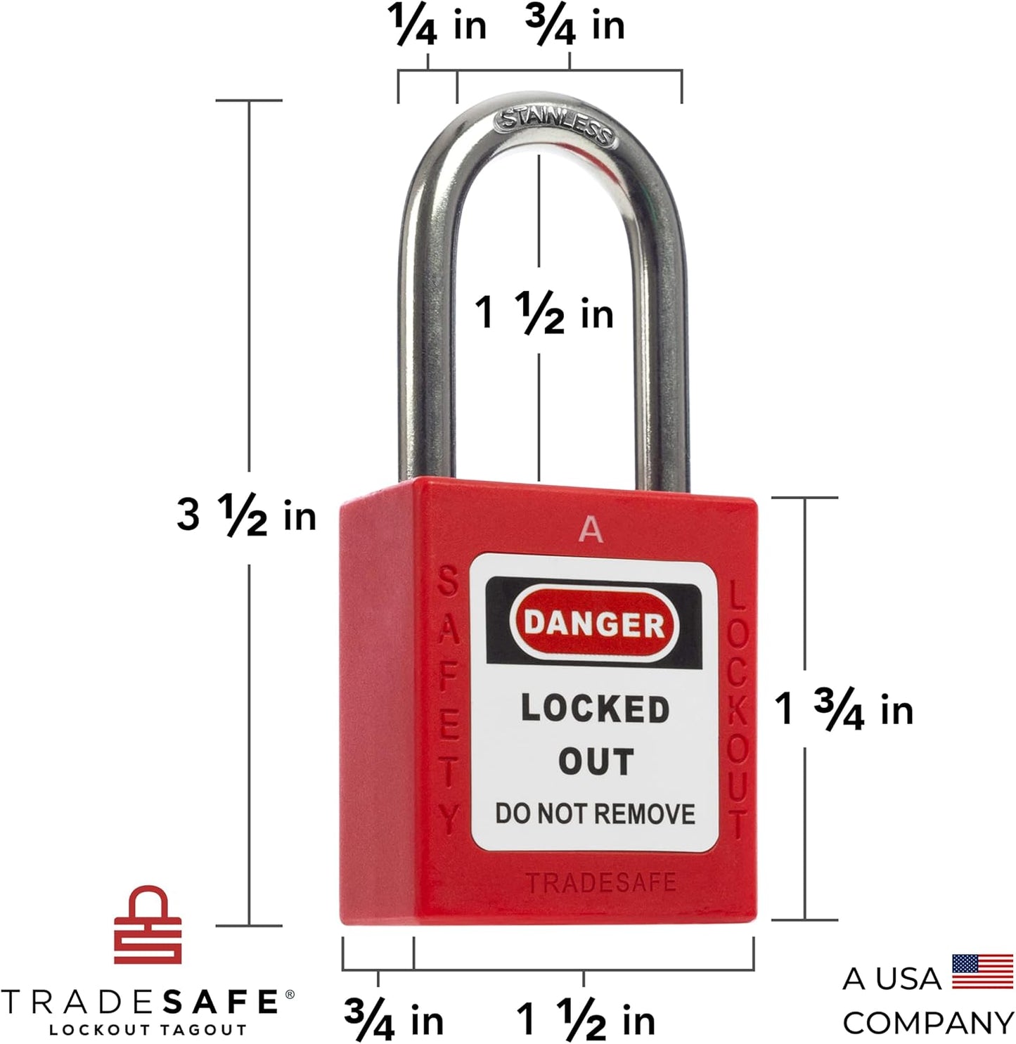 TRADESAFE Lockout Tagout Locks Set, 7 Red Keyed Alike Unlimited Grouping Safety Padlocks, 2 Keys Per Lock, OSHA Compliant Loto Locks for Lock Out Tag Out Kits
