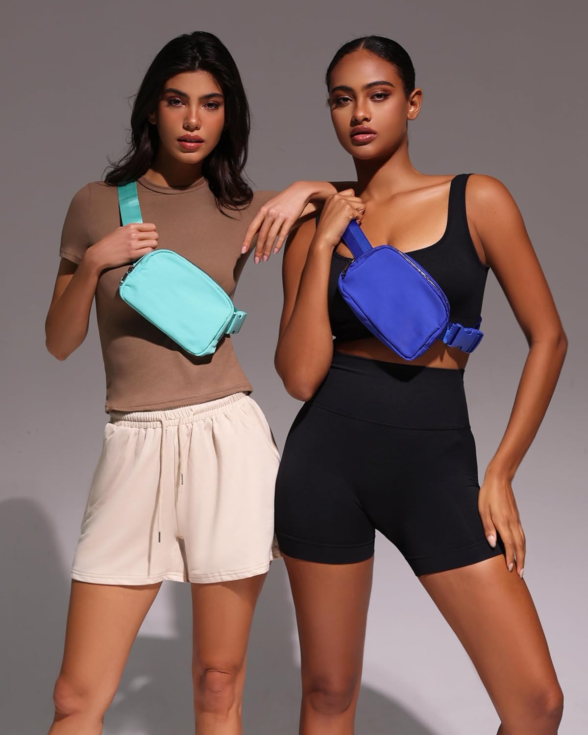 Waist Belt Bag for Women Lulu Dupes Mini Small Crossbody Purse Sling Cute Fashion Waterproof Fanny Pack Over The Shoulder Bags Fashionable Travel Running Belt Pouch Bum Bag Peppermint Green