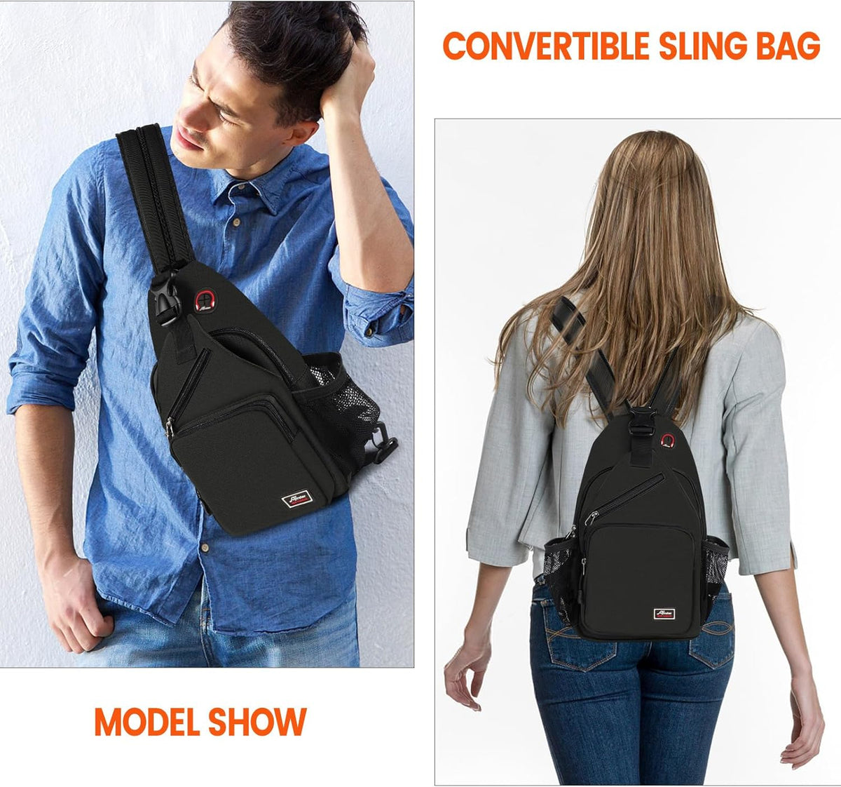Crossbody Sling Backpack Men and Women Sling Bag Shoulder Backpack Travel Hiking Chest Bag Daypack