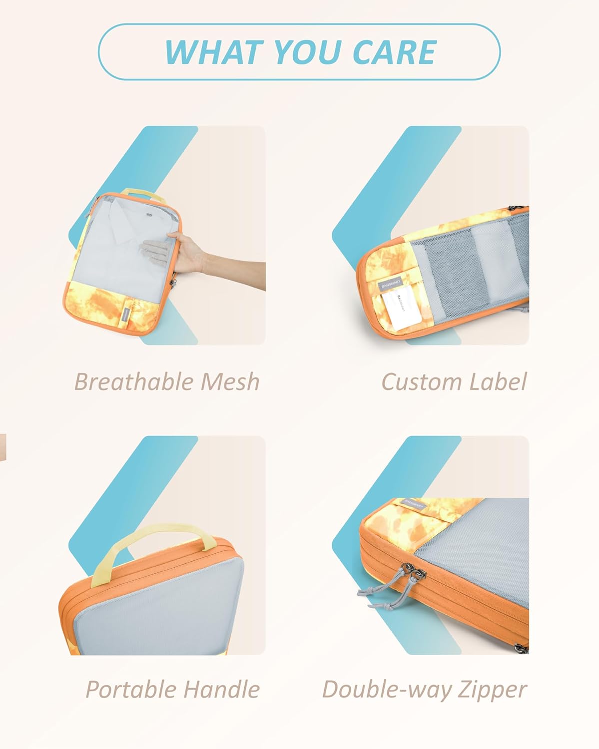 BAGSMART 6 Set /4 Set/2 Set Compression Packing Cubes for Travel, Lightweight Luggage Organizer