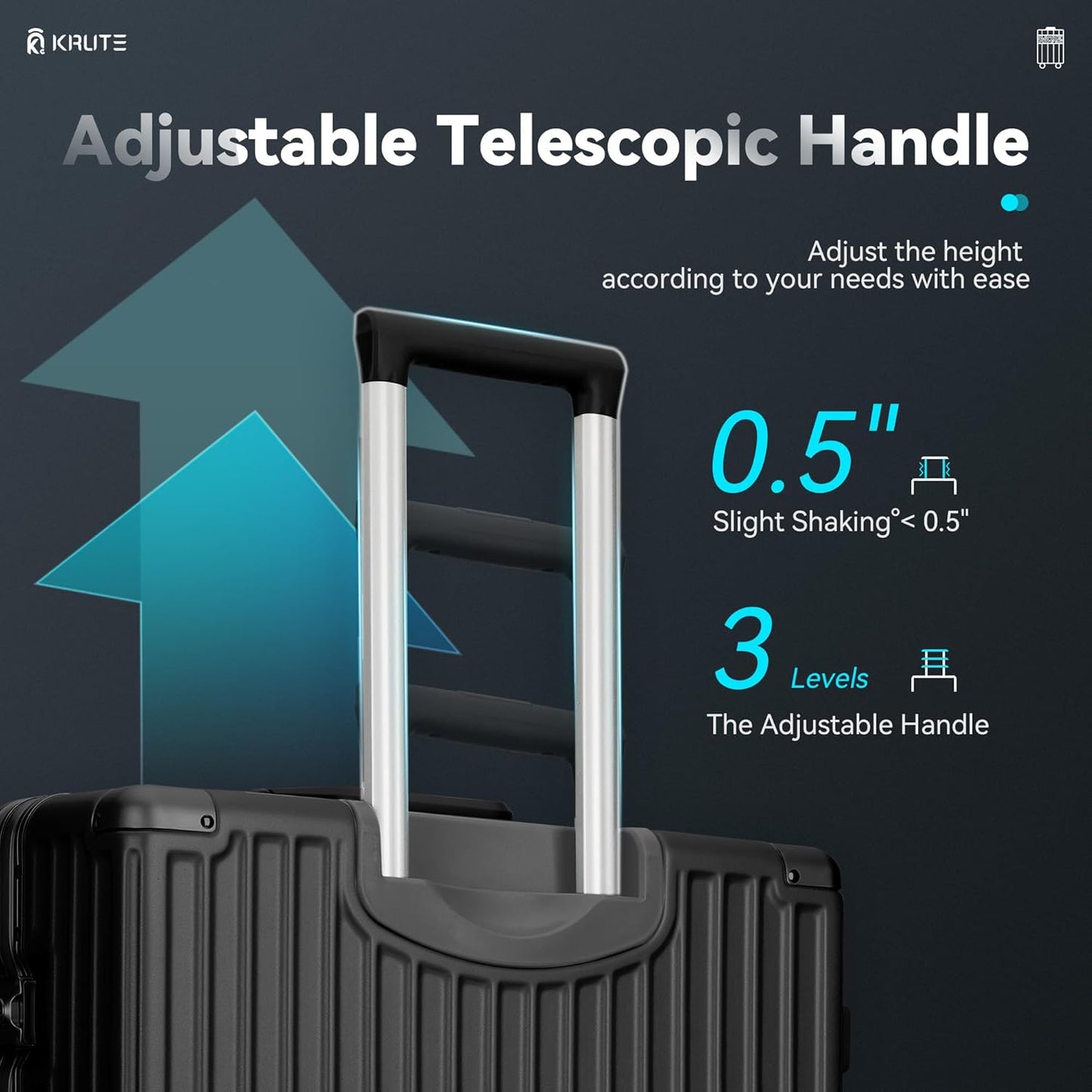 Krute Aluminum Frame Carry On Luggage with Wheels 20inch Hard Shell Zipperless Luggages PC+ABS Suitcase with TSA Lock