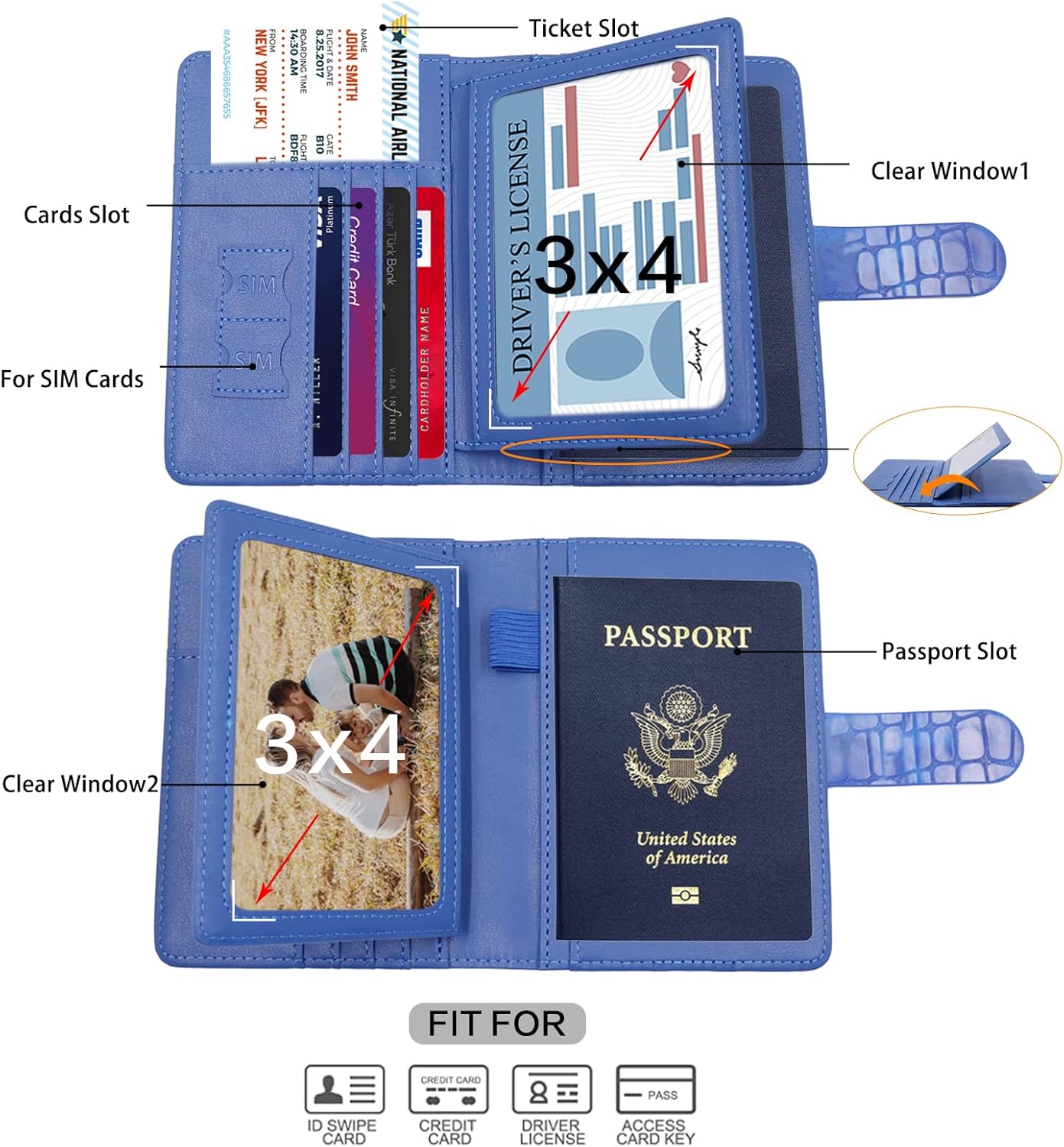 Melsbrinna Rfid Passport Holder for Travel women/Men, Cute Passport Wallet Rfid Blocking Card