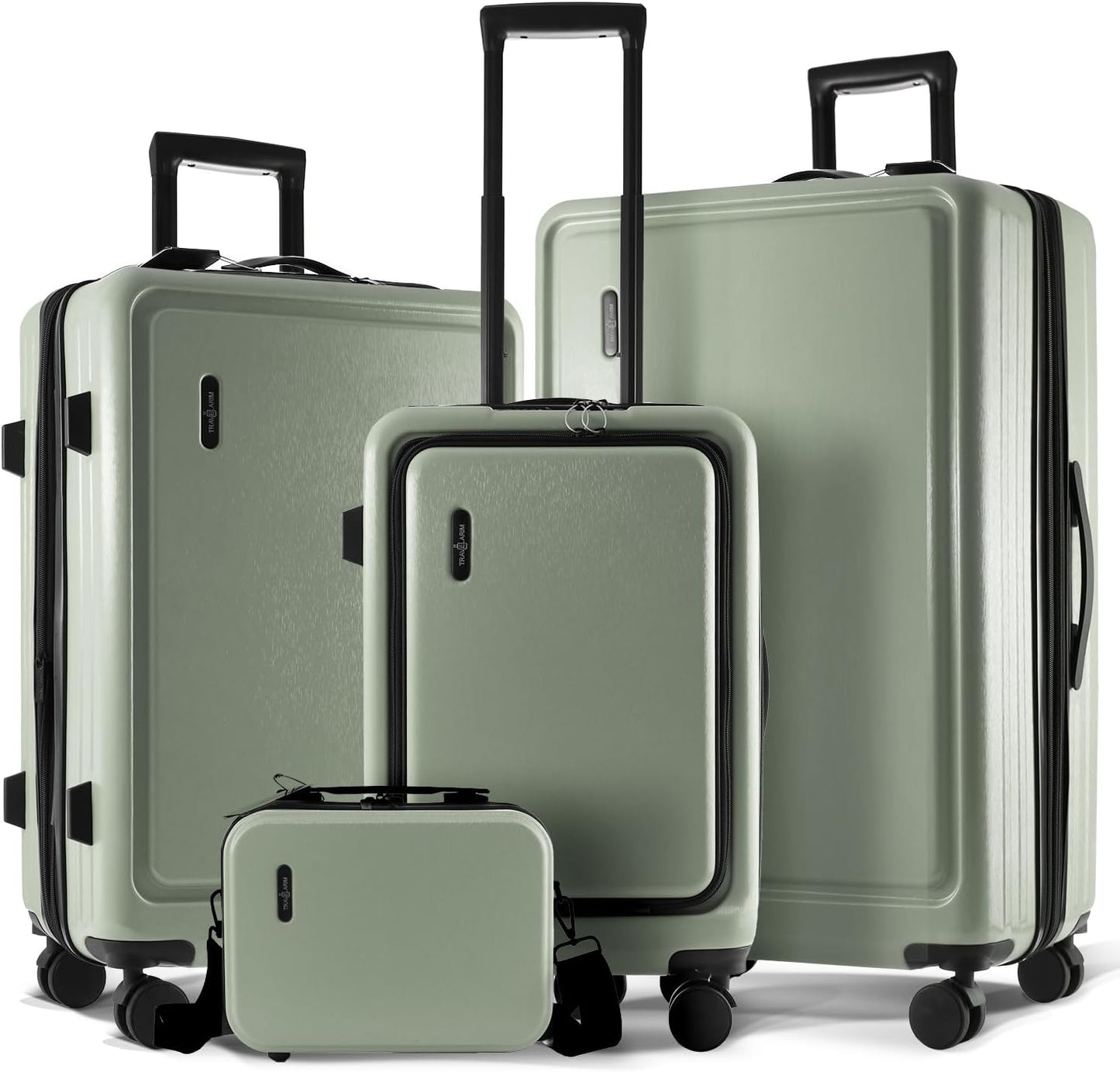Hard Shell Luggage Sets with Spinner Wheels 4 Piece, Expandable Large Suitcases with TSA Lock, Travel Large Suitcase Set, Sage Green Luggage Set