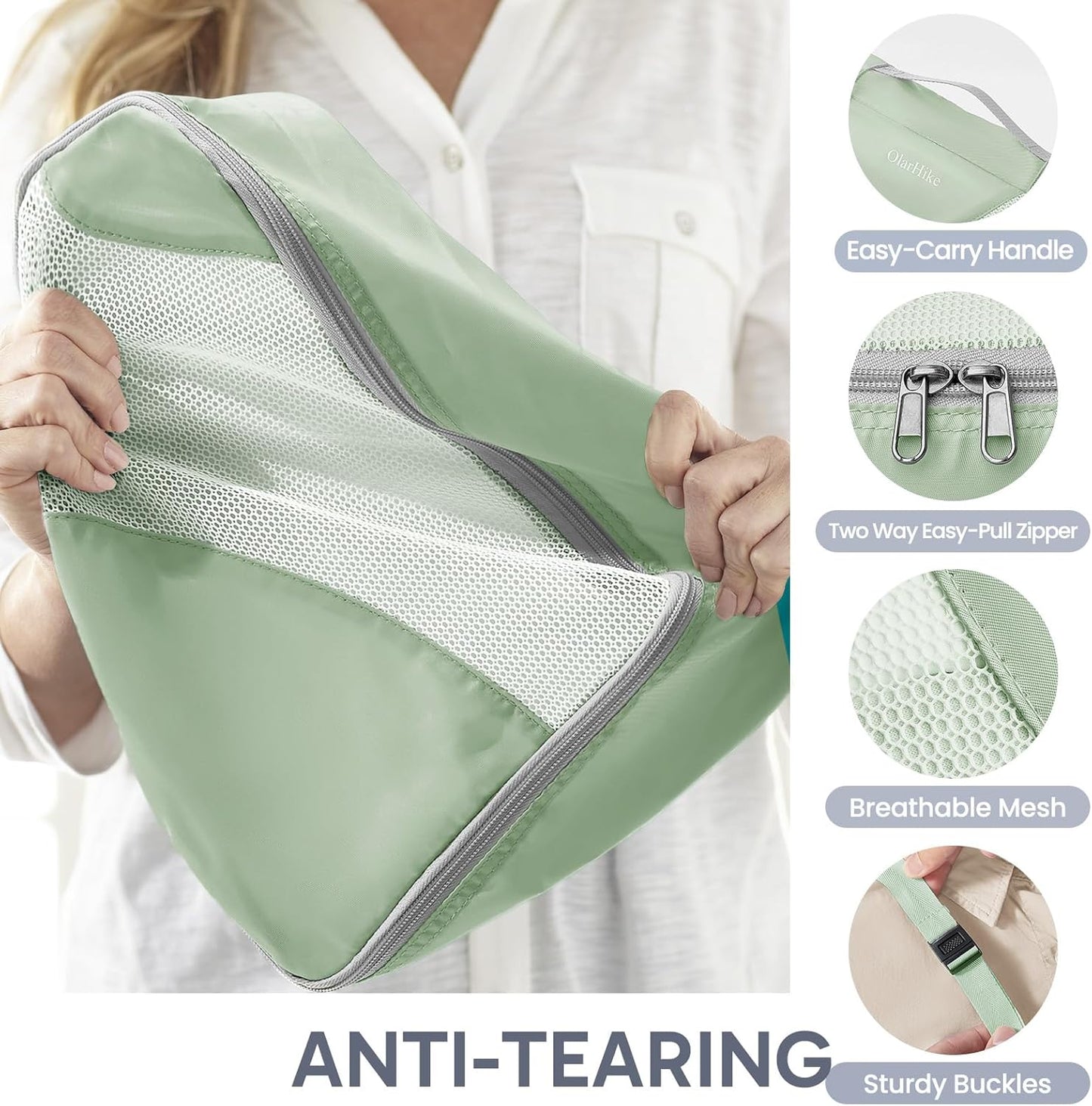 ALL INCLUDED 10 Set Durable Packing Cubes for Suitcases,OlarHike Essentials for Travel,UPGRADED