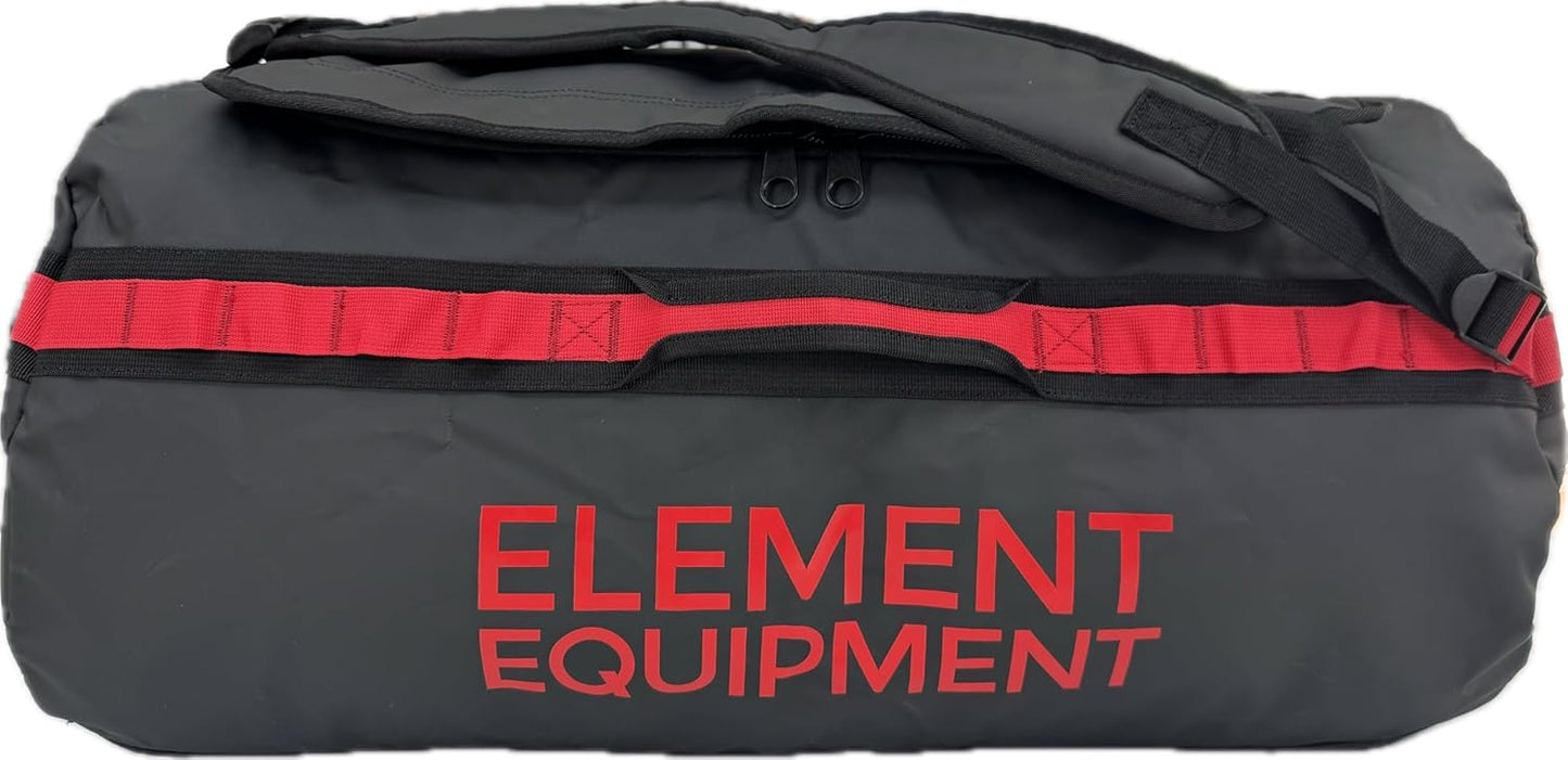 Element Equipment Trailhead Duffel Bag Shoulder Straps Waterproof Black/Red Medium