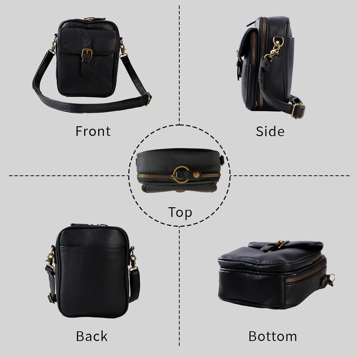 Leather Crossbody Bag for Women,Anti-Theft Messenger Bag with Large Capacity,Built-in Purse Card Slots Shoulder Sling Bag