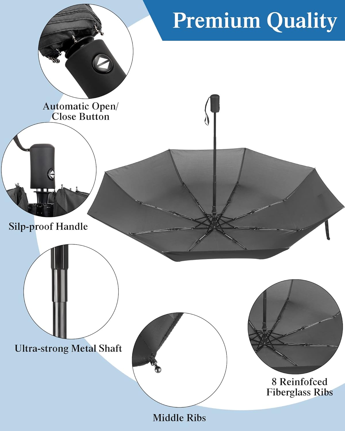 Wesiti 10 Pack Rain Umbrellas Bulk Automatic Open Close Collapsible Umbrella for Men Women