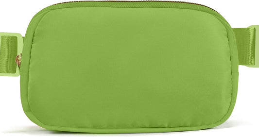 Belt Bag Zipper Fanny Pack Crossbody Bags for Women,Fashion Nylon Waist Packs, Water Repellent Two Way wear with Adjustable Strap Gifts for Teenage Girls Women Men(pistachio)