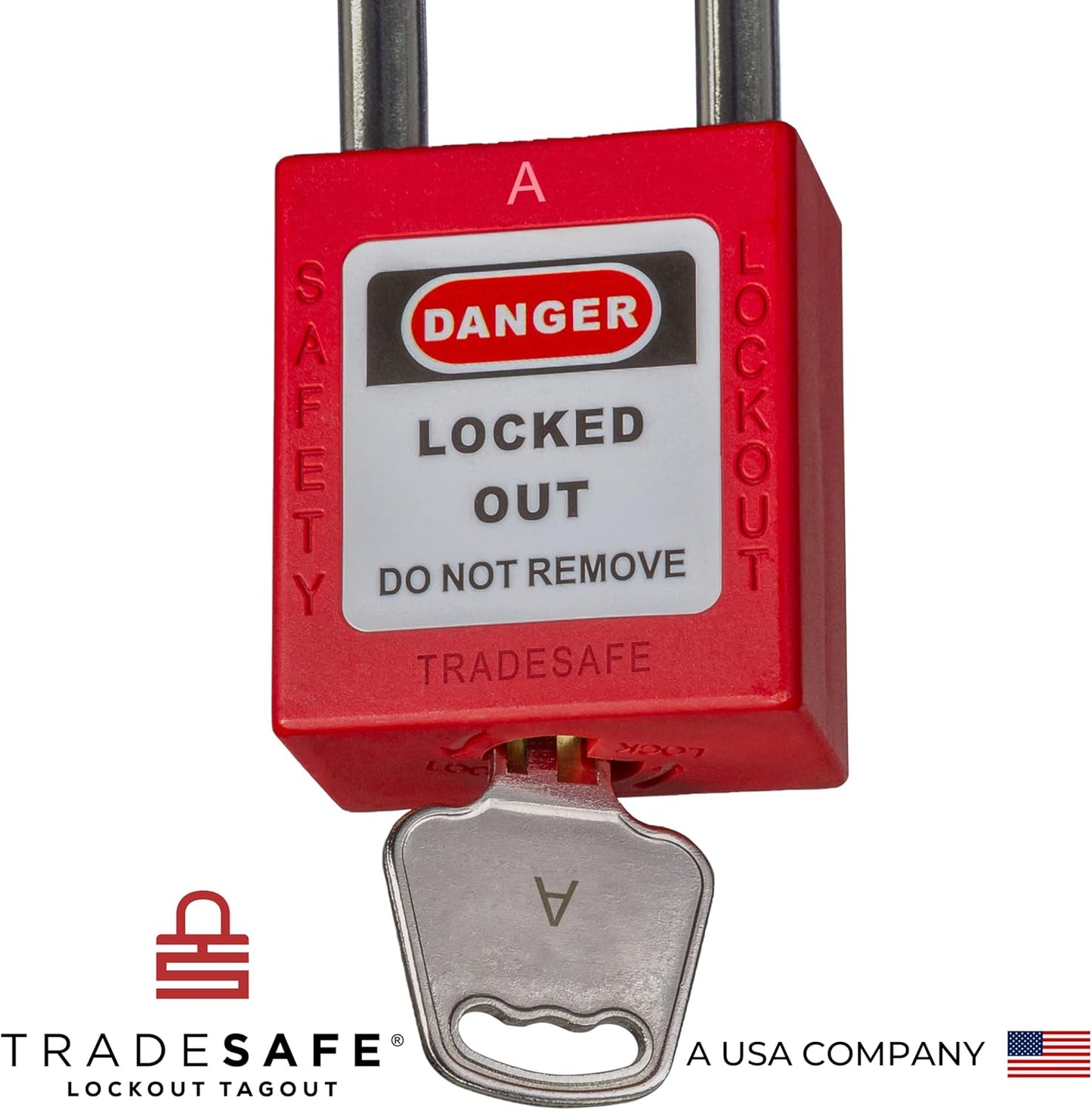 TRADESAFE Lockout Tagout Locks Set, 7 Red Keyed Alike Unlimited Grouping Safety Padlocks, 2 Keys Per Lock, OSHA Compliant Loto Locks for Lock Out Tag Out Kits