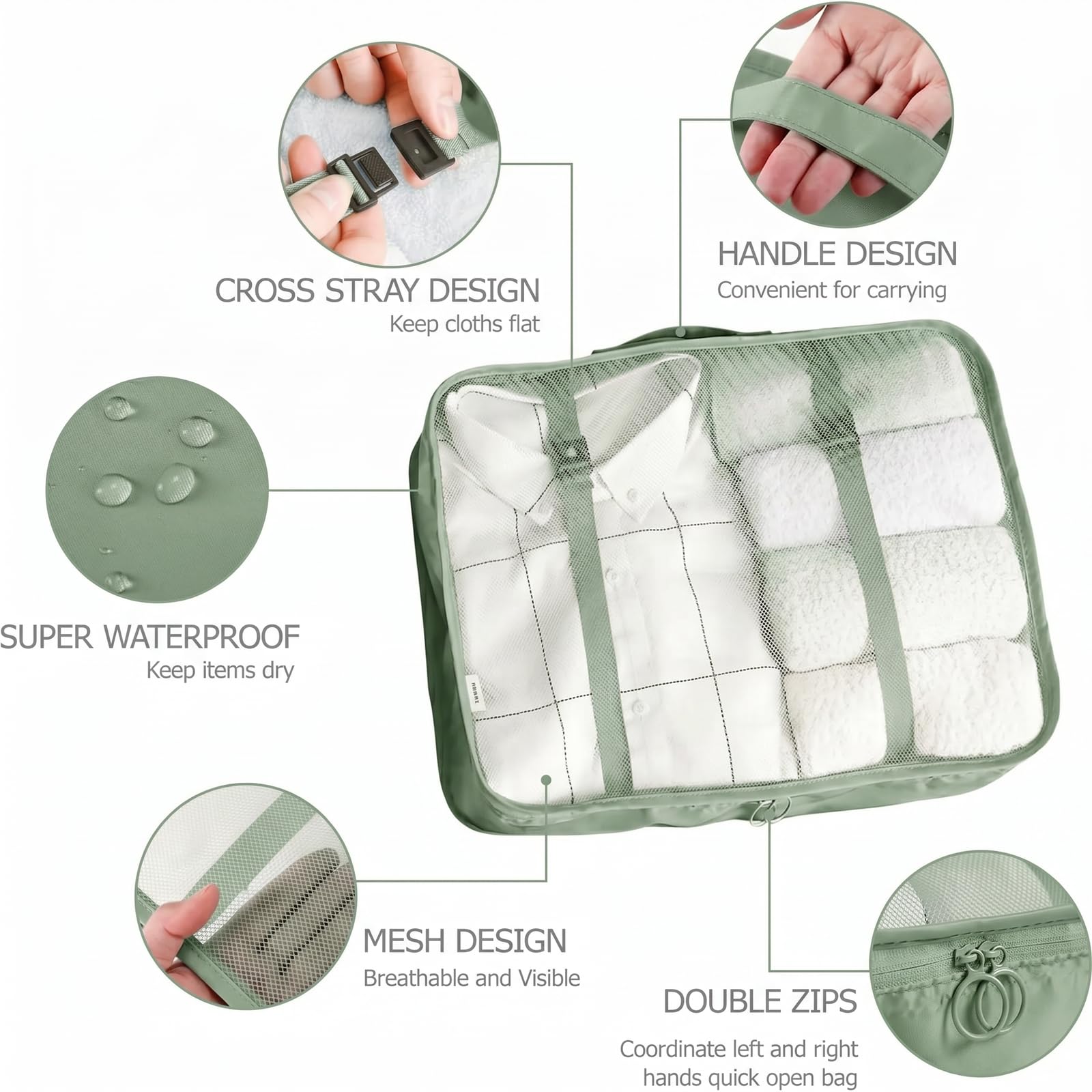 LANSKLBD 6/8 Set Packing Cubes for Suitcases Travel Luggage Packing Organizers,Travel Accessories