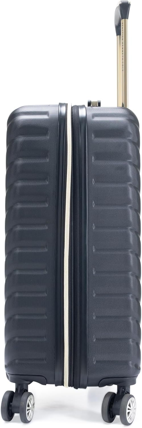 Kenneth Cole REACTION Madison Square Lightweight Hardside Chevron Expandable Spinner Luggage, Black, 20-Inch Carry On