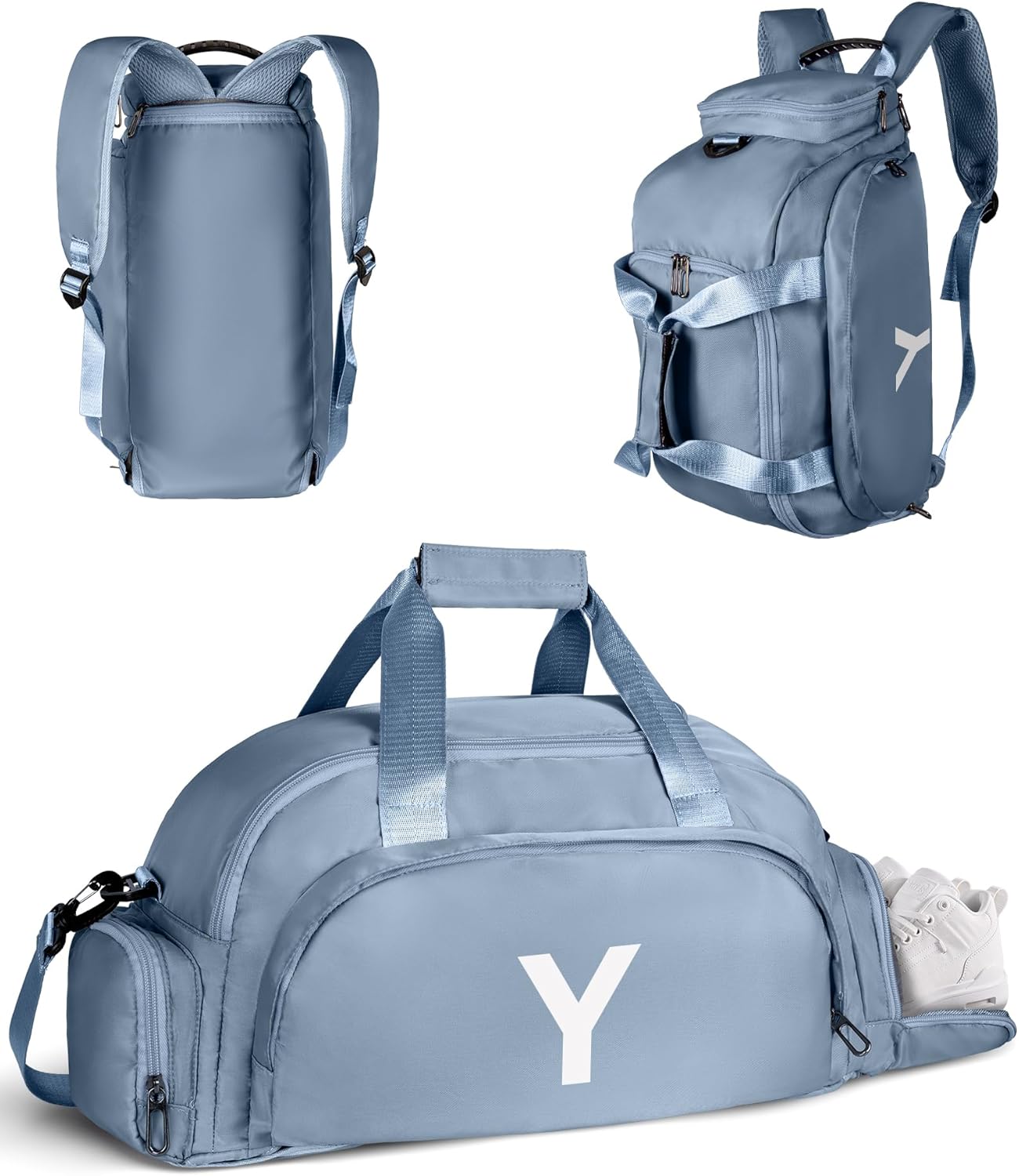 Birthday Gifts for Girls, Initial Gym Bags with Shoe Compartment, Dance Bag for Girls, Monogram Kid Overnight Bags, Soccer Sport Gymnastics Cheer Travel Duffle (Letter Y)