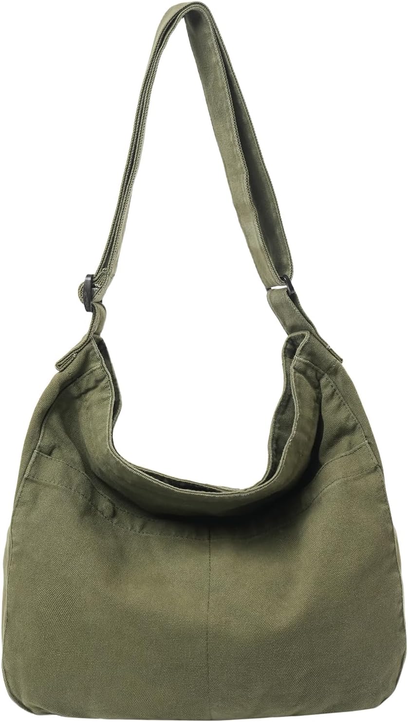 Canvas Messenger Bags for Women Crossbody Bag for School Hobo Men Cute Large Shoulder Lightweight Tote