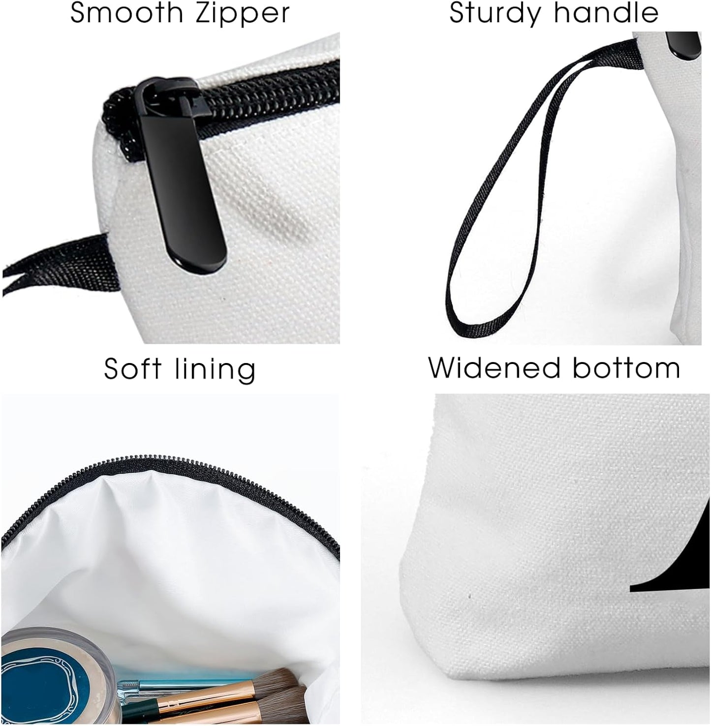 SEAMOON Birthday Maid of Honor Gifts for Women Her Mom Team Teacher Friend Bridesmaid Bride Personalized Makeup Cosmetic Bag with Mirror Valentines Mothers Day Christmas Graduation M