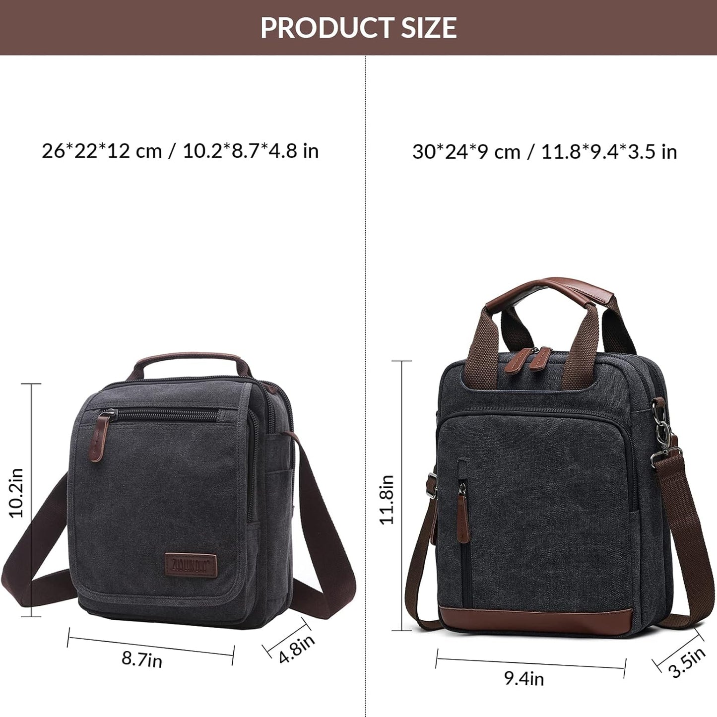 mygreen Small Canvas Crossbody Shoulder Bag Messenger Bag Work Bag