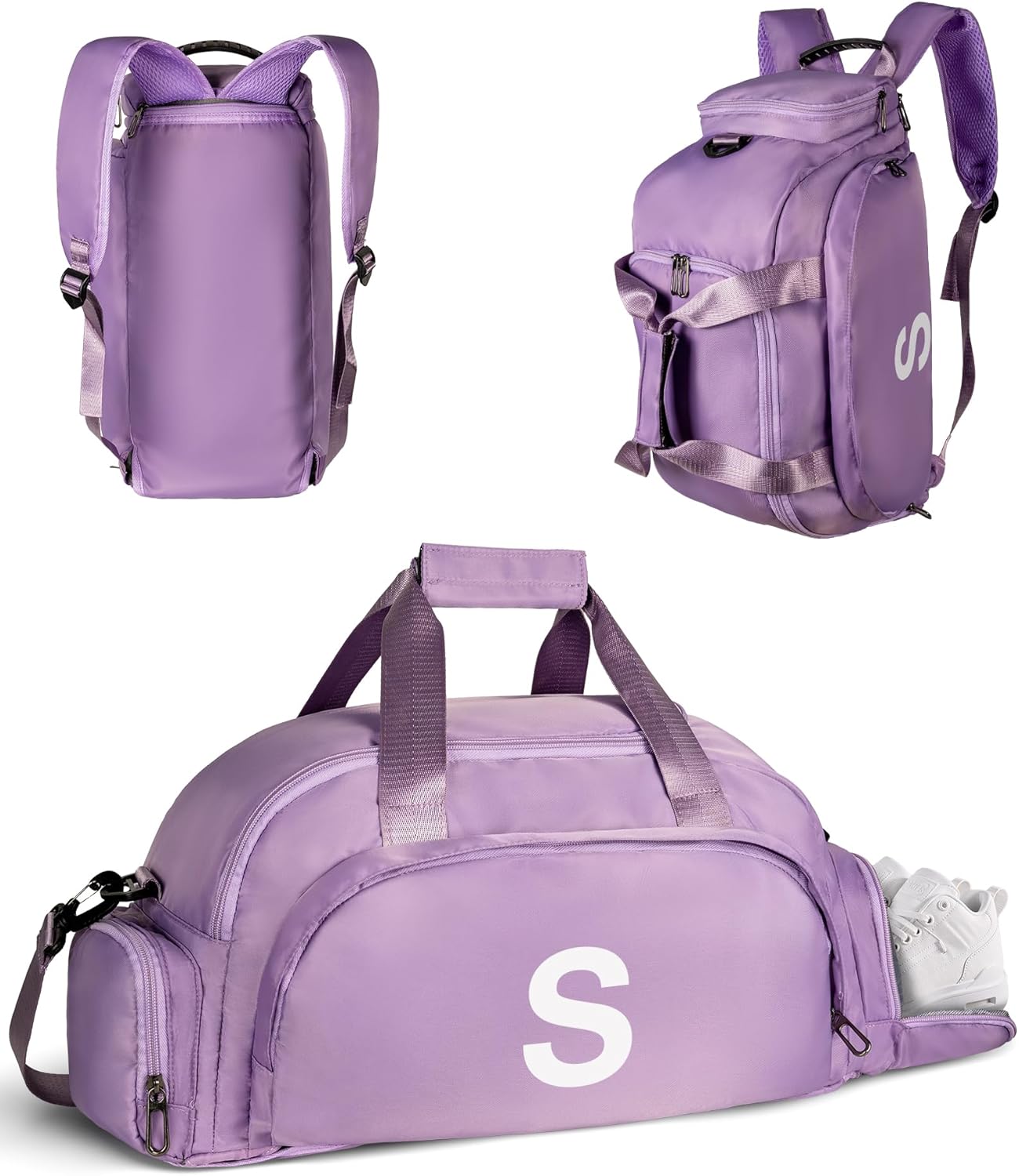 8 9 10 11 12 13 14 15 16 Year Old Girl Birthday Gifts, Initial Gym Bags with Shoe Compartment