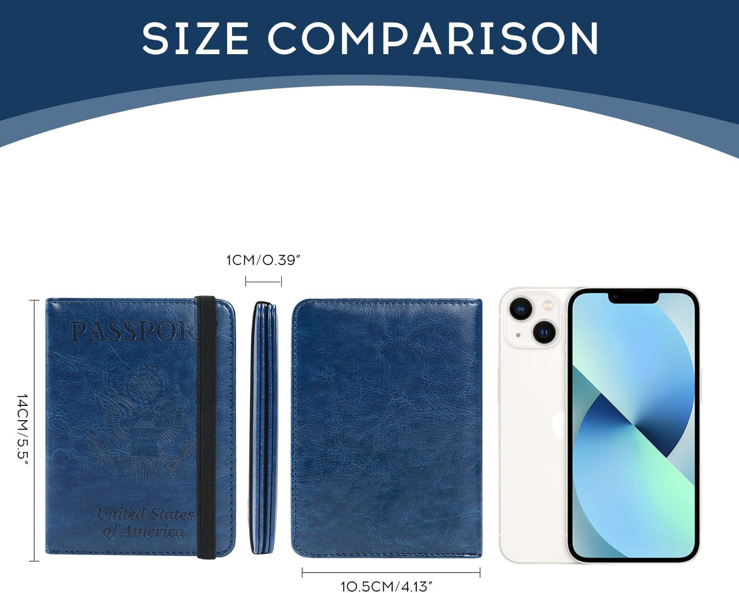 ILIYAH-Passport Cover-Passport Holder for Travel Women/Men Passport Wallet Case Travel Accessories Card Holder Wallet Unisex Travel Gifts(Deep Blue)