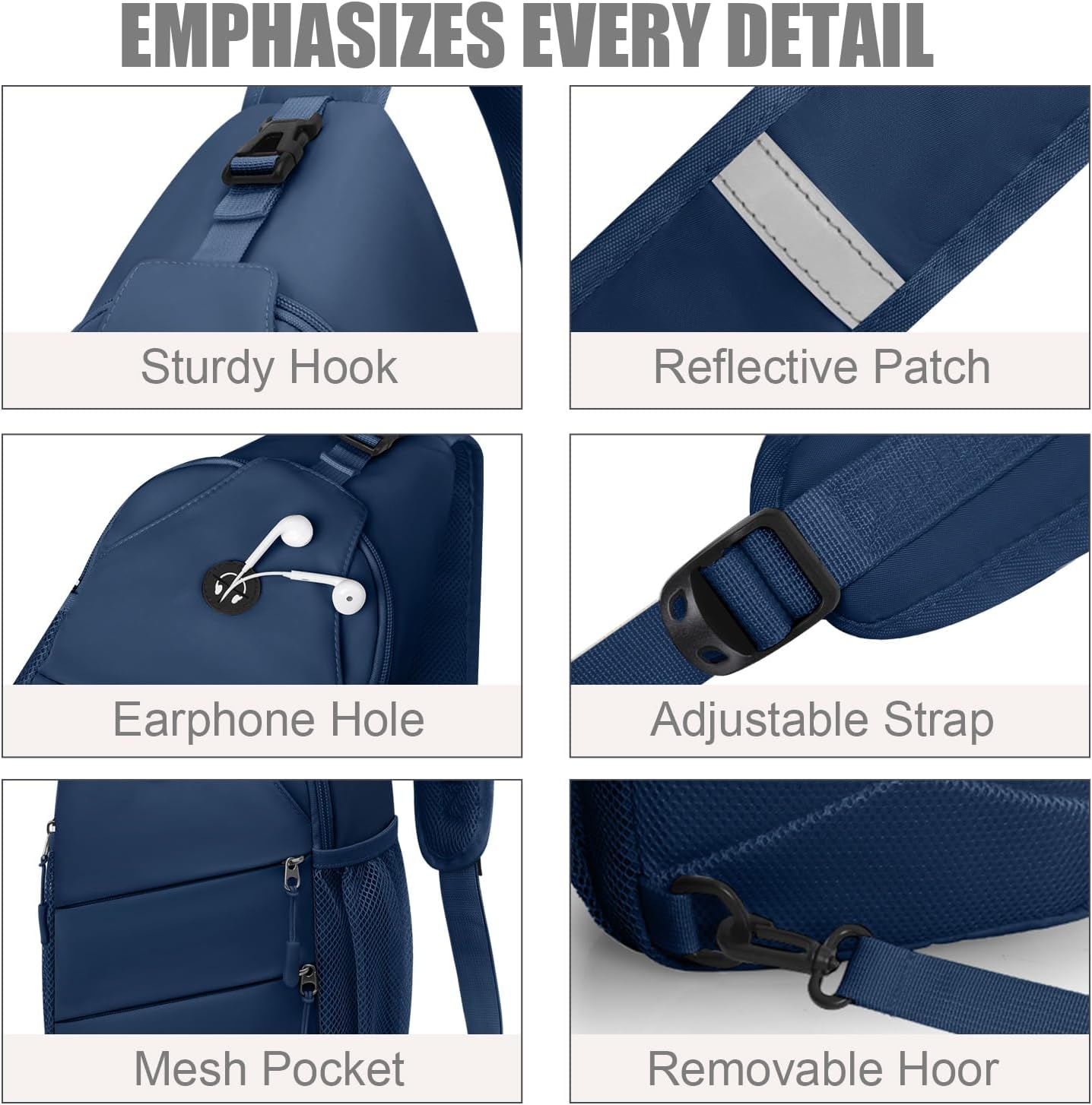 Crossbody Bags for Women Men Trendy Sling Bag Backpack Casual Chest Bag with Convertible Shoulder Strap