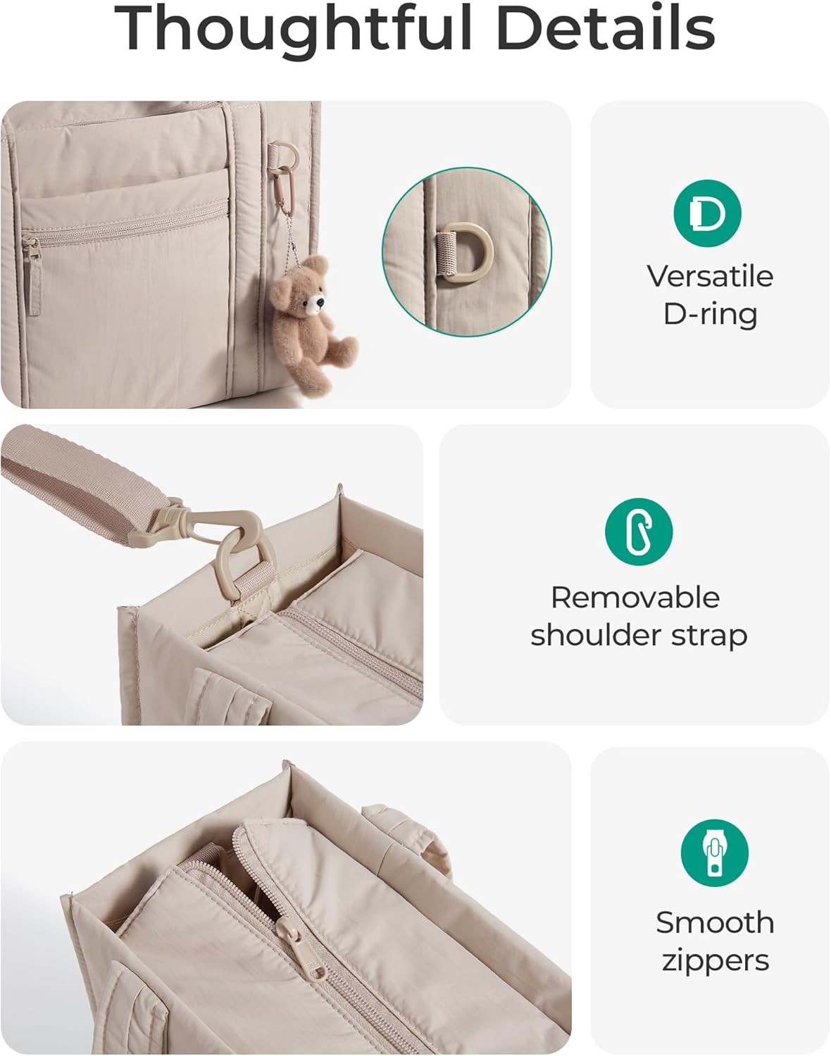 BAGSMART Small Tote Bag for Women, Crossbody Bag with Zipper, Crush Bow Purses for Travel Work College
