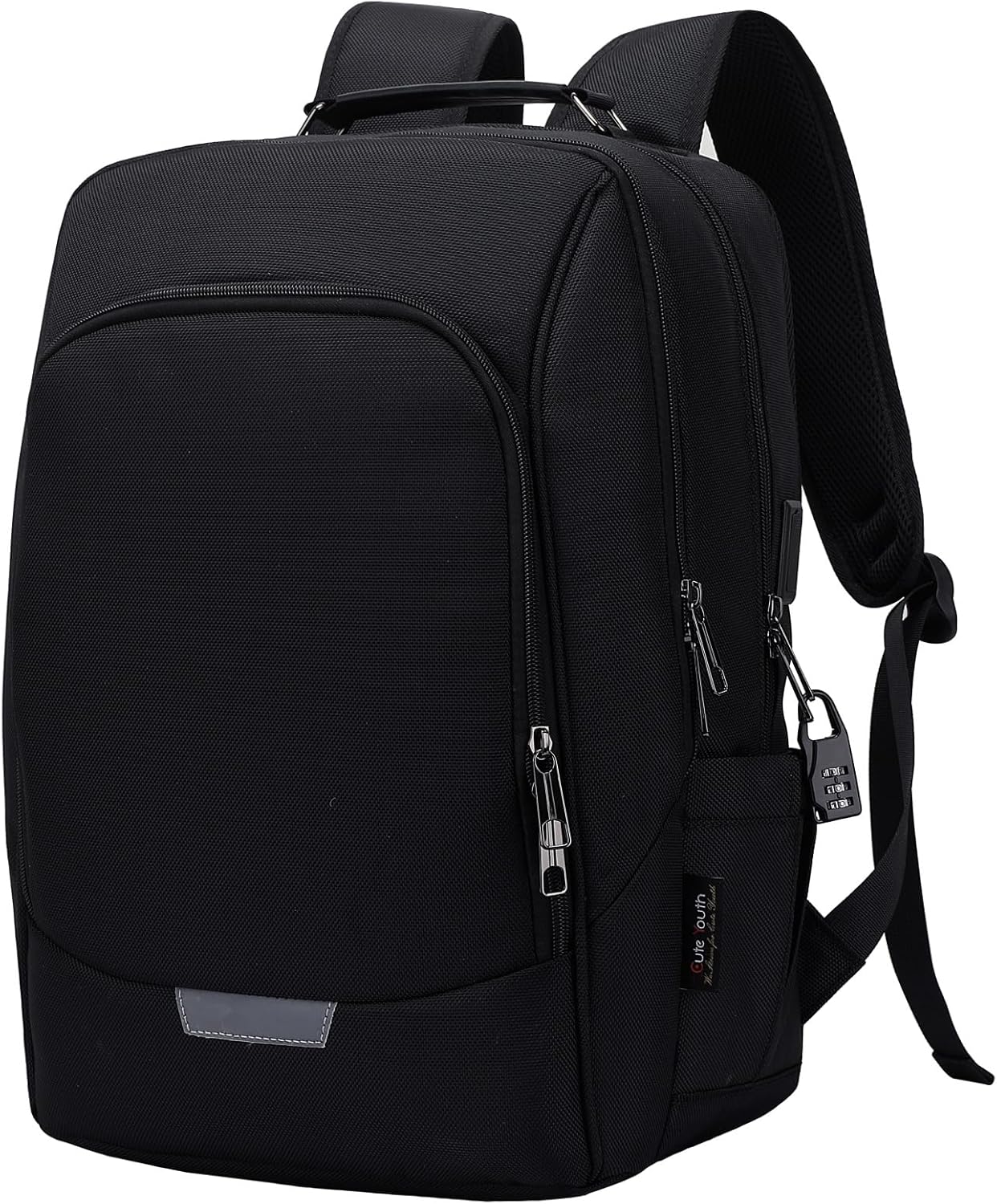 WYCY Laptop Backpack for Men - Anti Theft Computer Bag for Work, Business, College, Mochilas Para Hombres, 15.6 Inch, Black