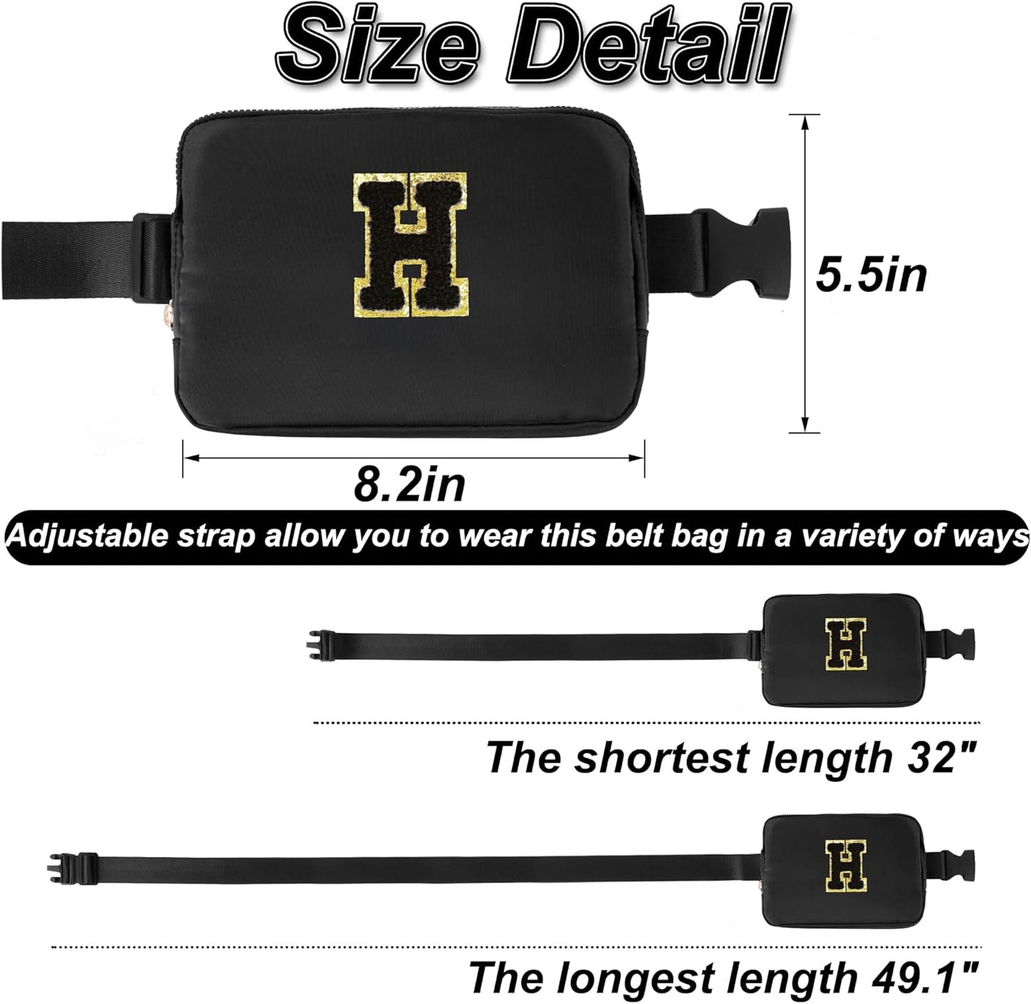 Father's Day Gift - Personalized Crossbody Bag | Black