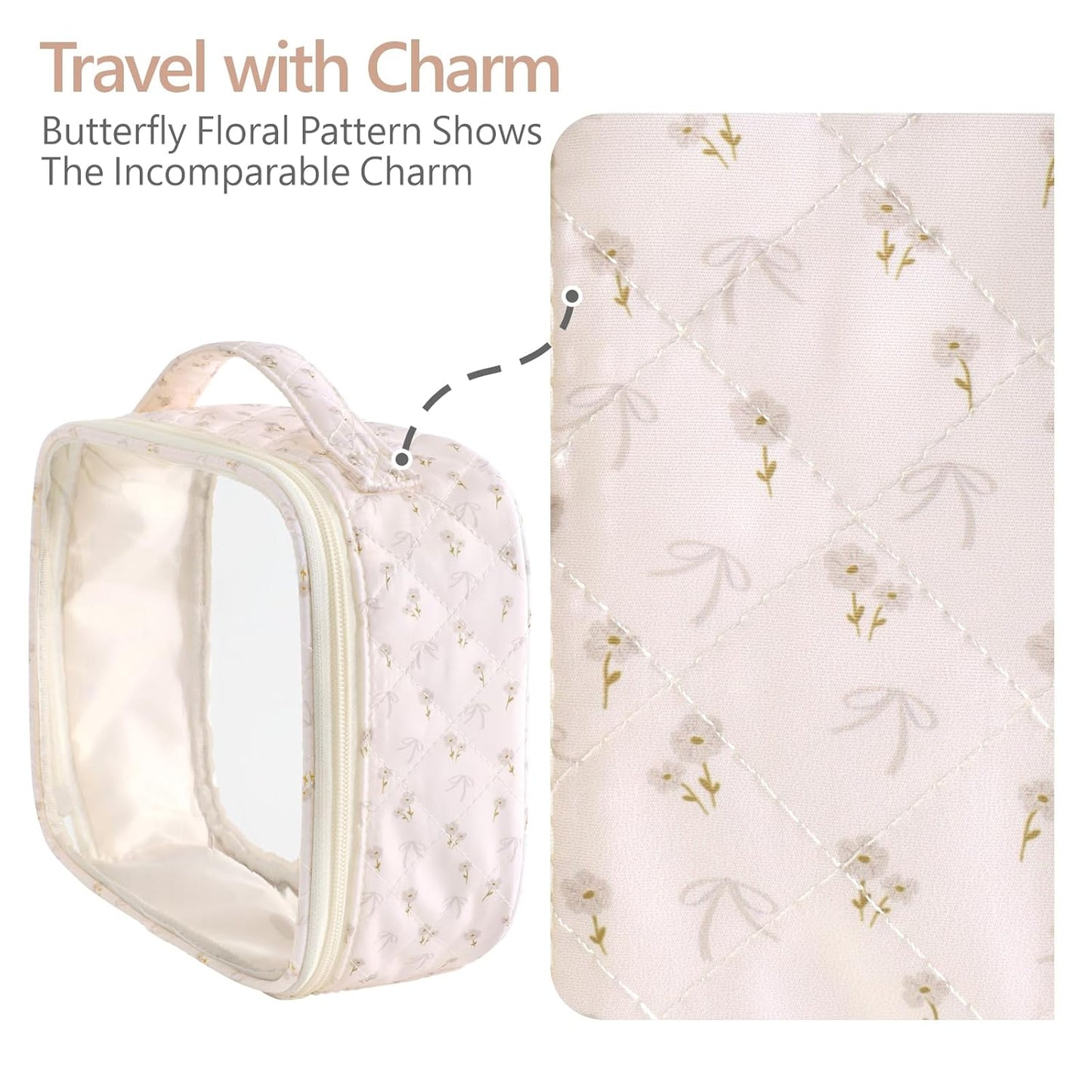 PACKISM Clear Makeup Bag - 2 Pack TSA Approved Toiletry Bag with Handle and 180° Large Opening