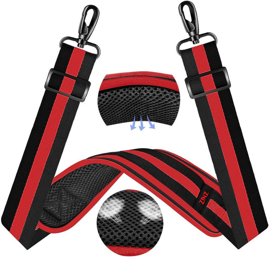 ZINZ 60" Universal Strap with Ultra-thick Fixed Breathable Pad - Adjustable Heavy-duty Shoulder Strap for Laptop, Crossbody Luggage, Gym Bag, Camera Bag and More - TW01B02