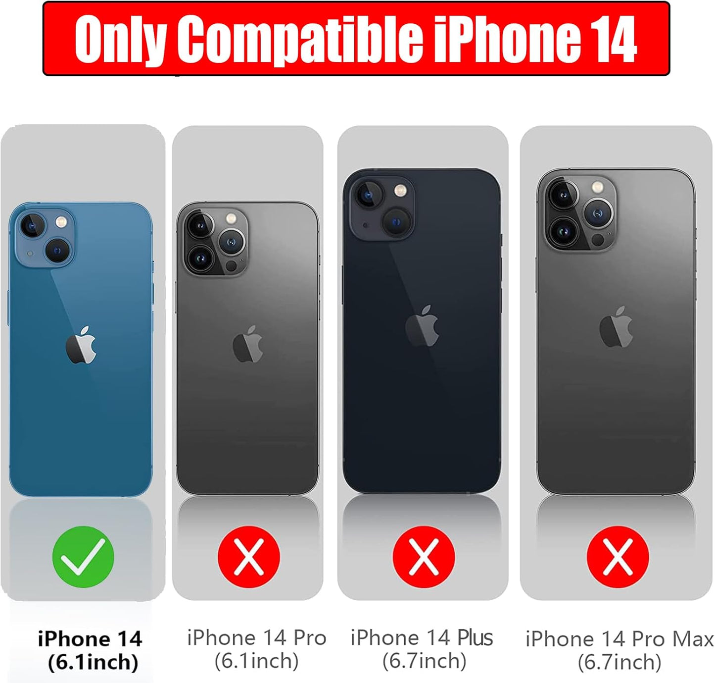 Battery Case for iPhone 14, Full Encircle 10000mAh High Capacity Rechargeable Smart Portable Charger Case Extended Battery Pack for iPhone 14 (6.1 inch) Wireless Charging Case Support Carplay-Black