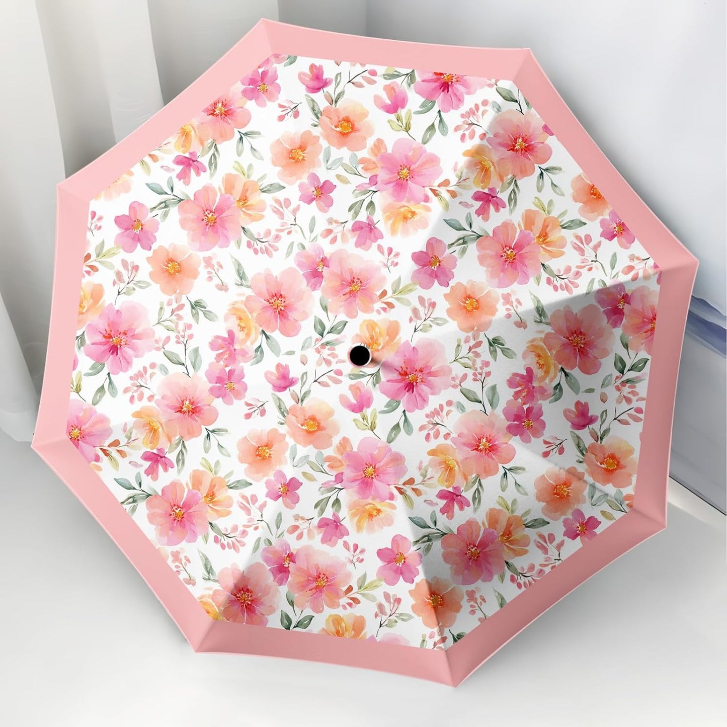 Small Travel Folding Umbrella for Girl, Portable, UV, SunShade, Compact, Automatic, Rain & Wind