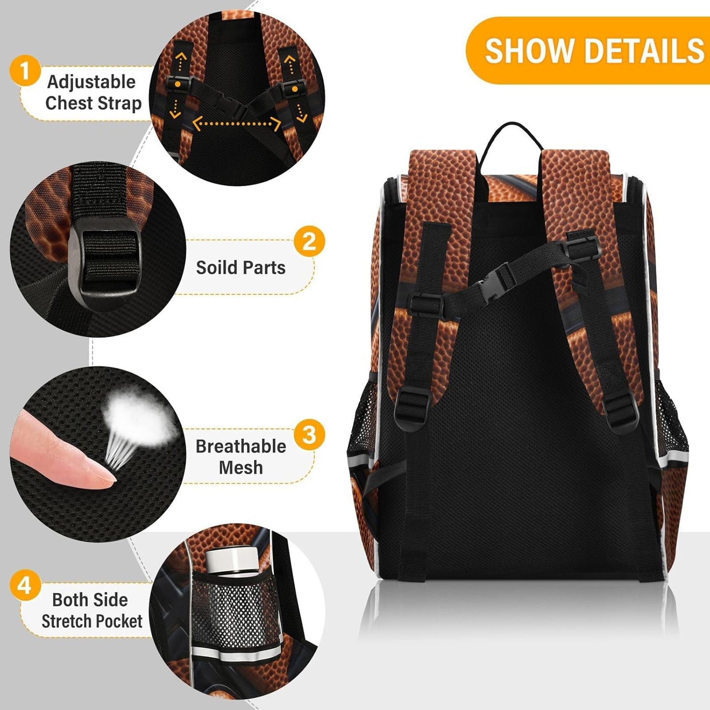 Basketball Cute Backpack For Girls Kids Backpack Boys Teen School Bag Bookbag Travel Daypacks