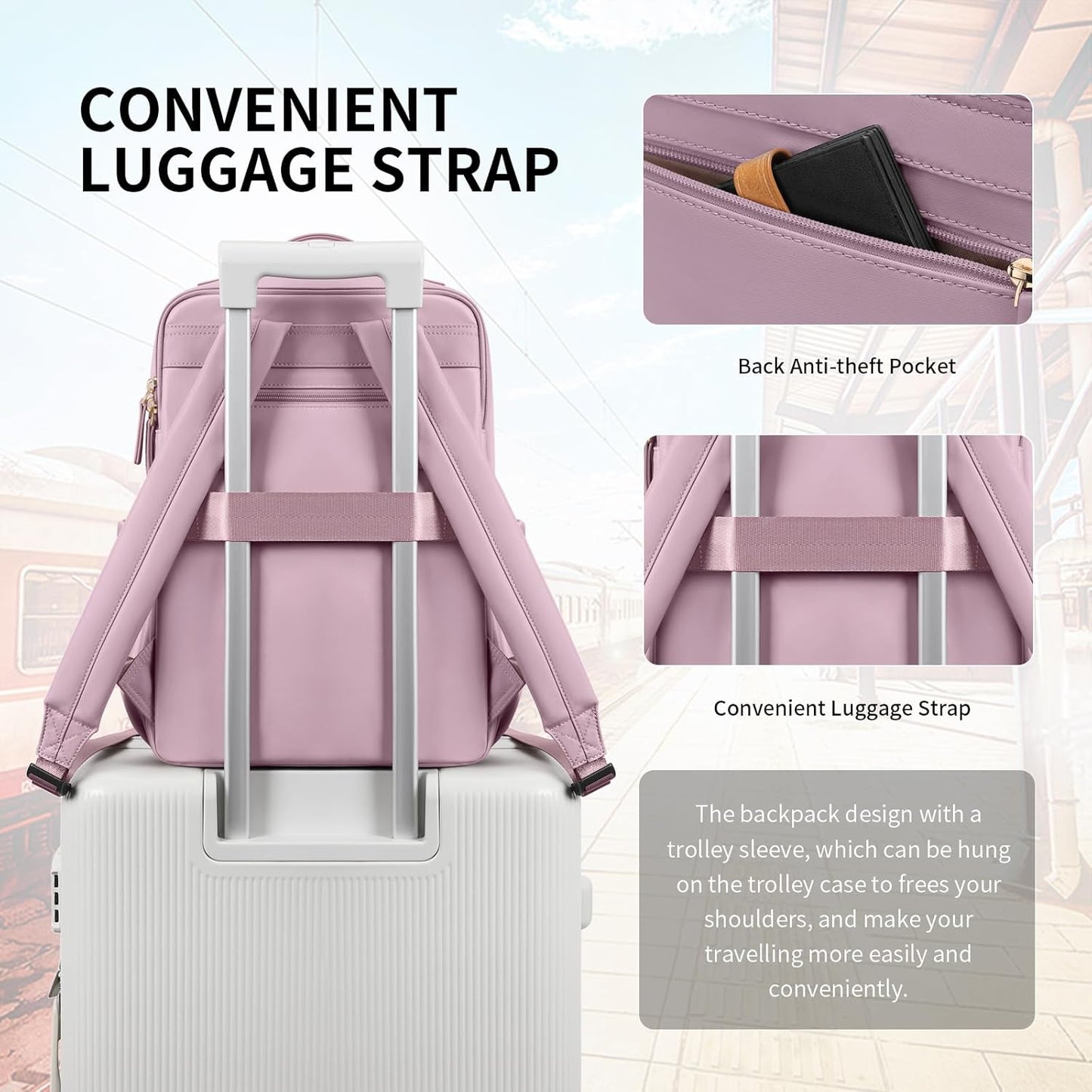 Stylish Laptop Backpack for Women Airline Approved Perfect for Work College and Travel