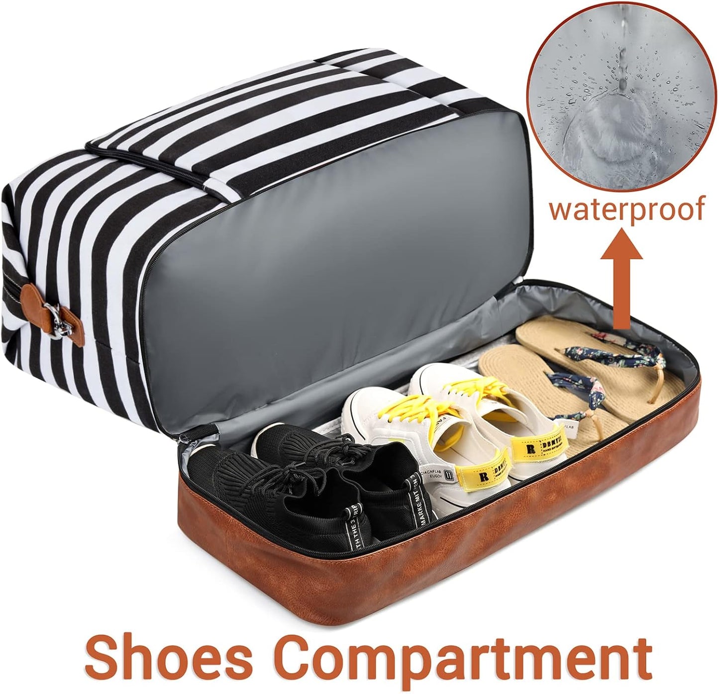 Travel Weekender Bag for Women, Overnight Bag with Shoe Compartment Oversized Travel Duffel Bag Carry On Tote 21"