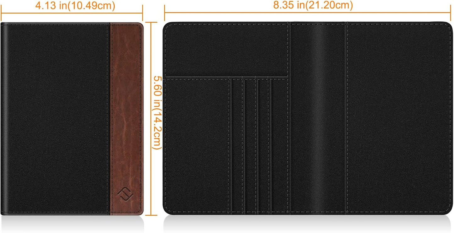 FINTIE Passport Holder, Slim Travel Wallet RFID Blocking Card Case Cover Passport Cover Protector Essentials with Credit Card Slots for Women/Men